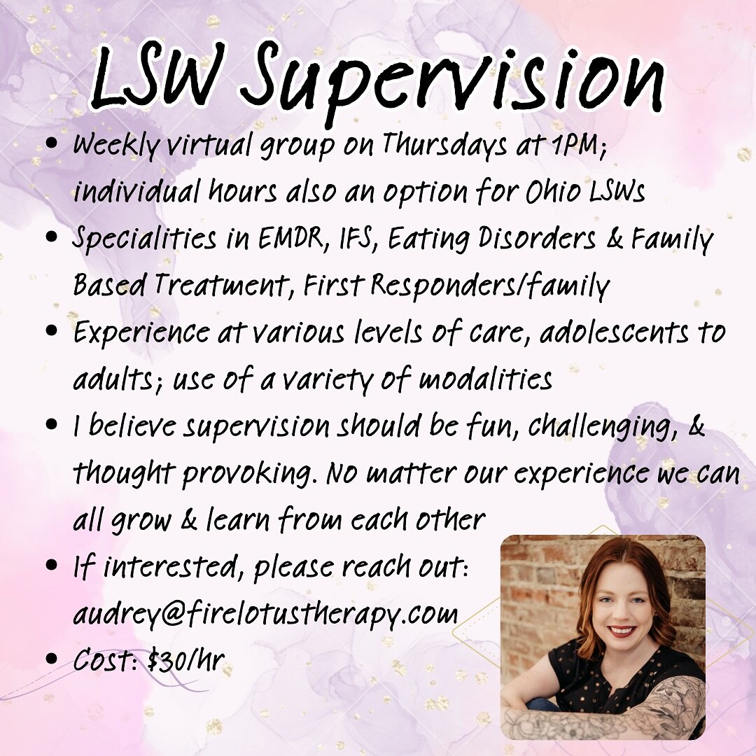 Hello! Happy Monday and Happy New Year! I&rsquo;m hoping to start off the new year with a supervision group for LSWs in Ohio! Looking to start on February 1st, and open to moving day/time to fit people&rsquo;s needs! 

Feel free to DM me or go throug