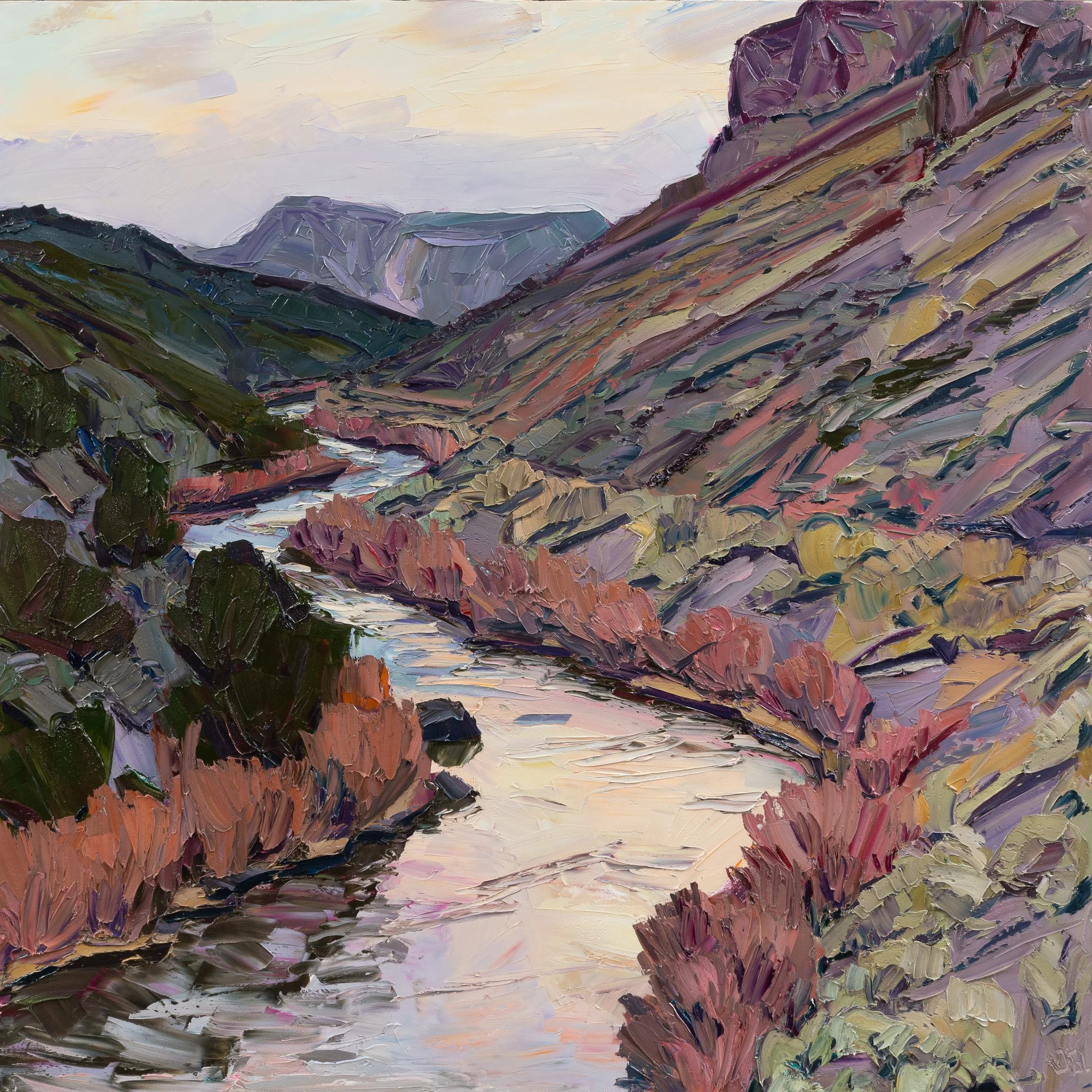 River Bends - Dawn • 30" x 30" • oil on panel • private collection
