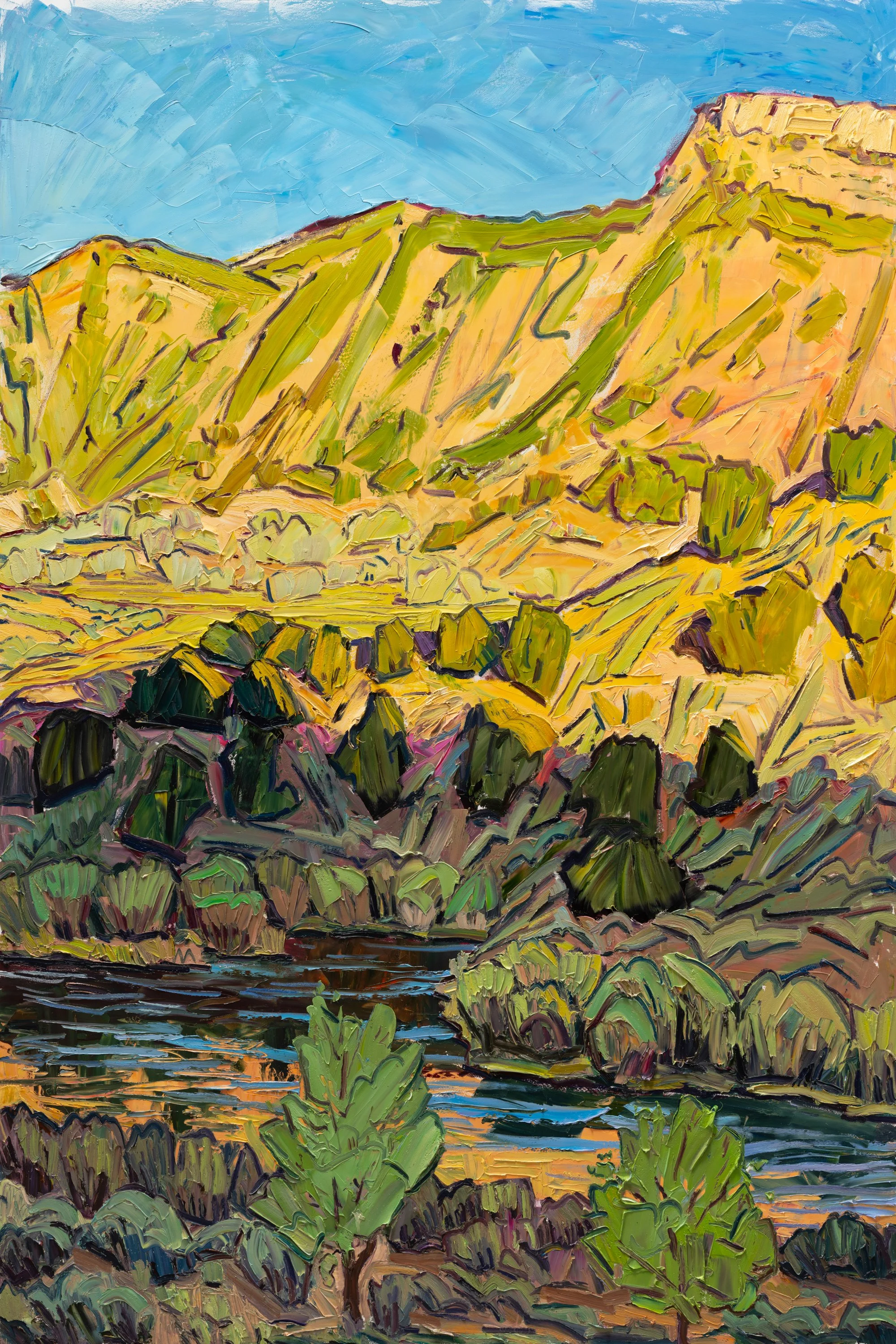 Reflecting Pool - Walking down • 72" x 48" • oil on panel • 2026