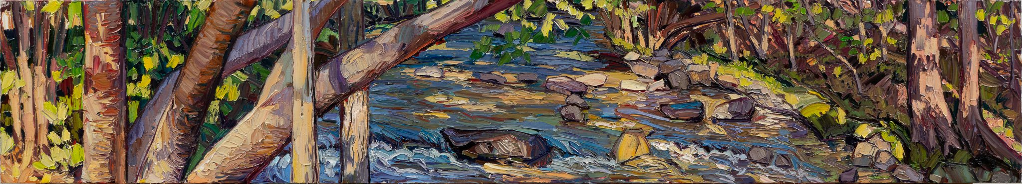 Forest river #3 • 14" x 78" 14" • oil on linen • private collection