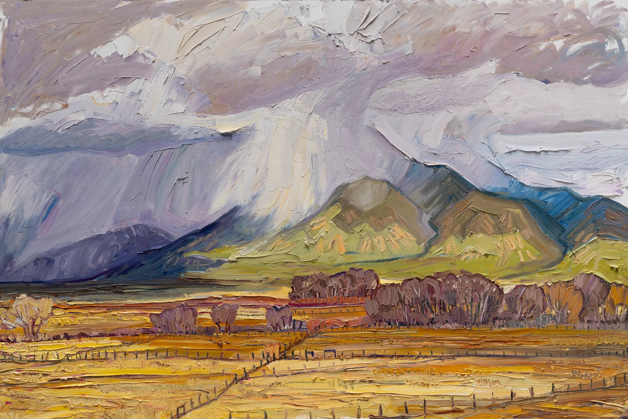 Taos Mountain - Storm cycle • 48" x 72" • oil on panel • 2025