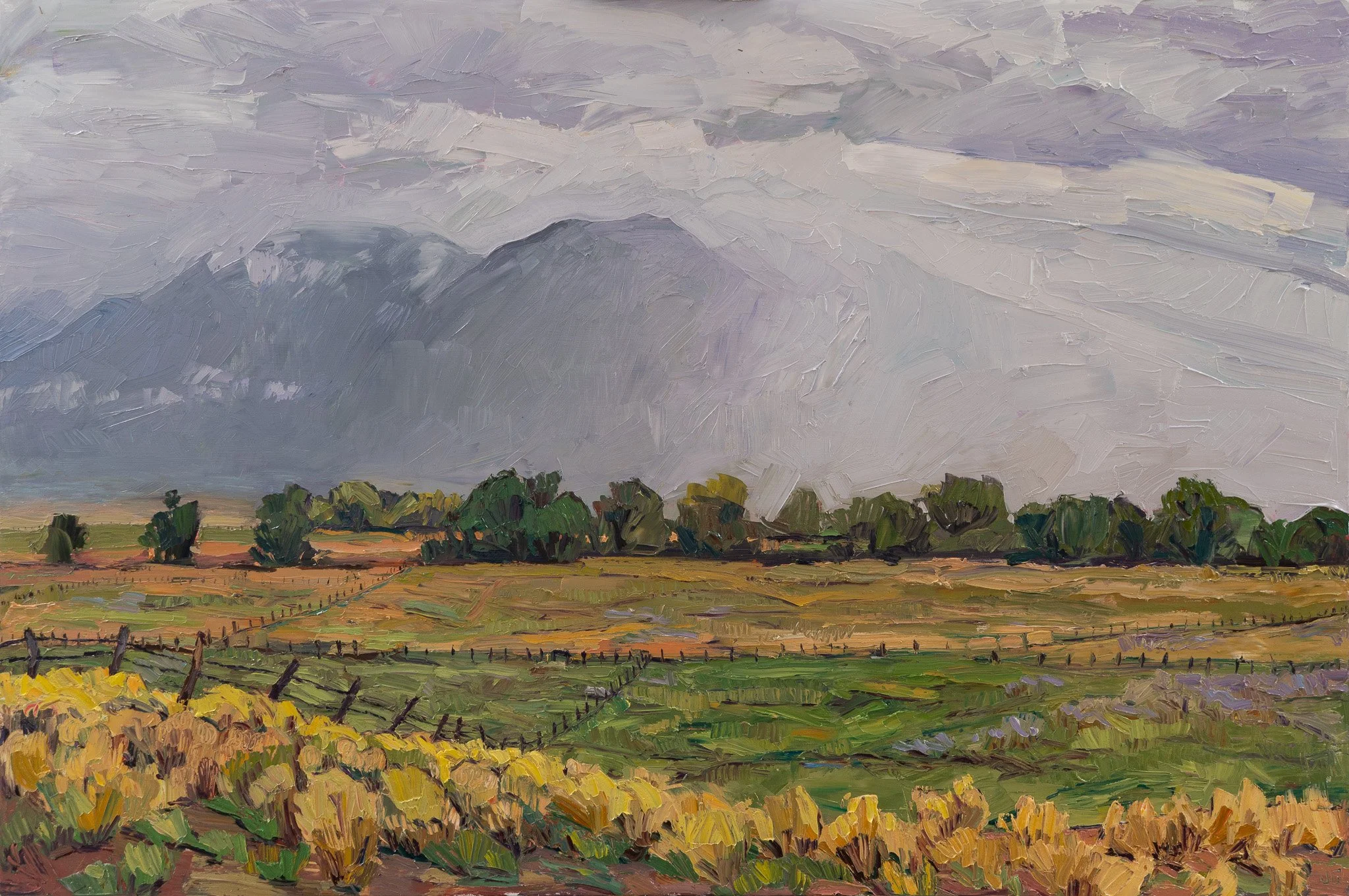 Pueblo Peak #4 - Veiled in showers • 48" x 72" • oil on linen • private collection