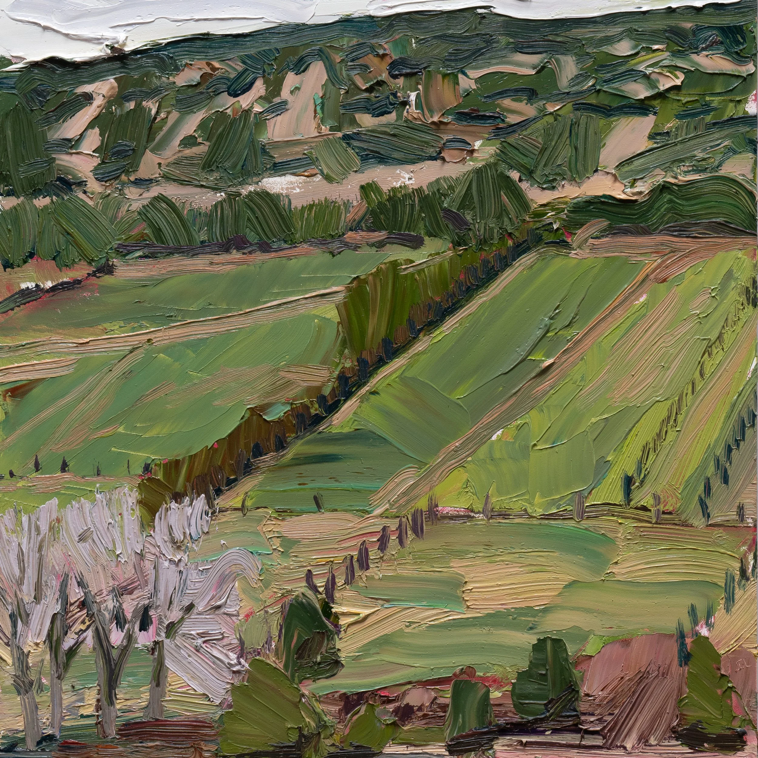 Fields - in Spring • 12" x 12" • oil on panel