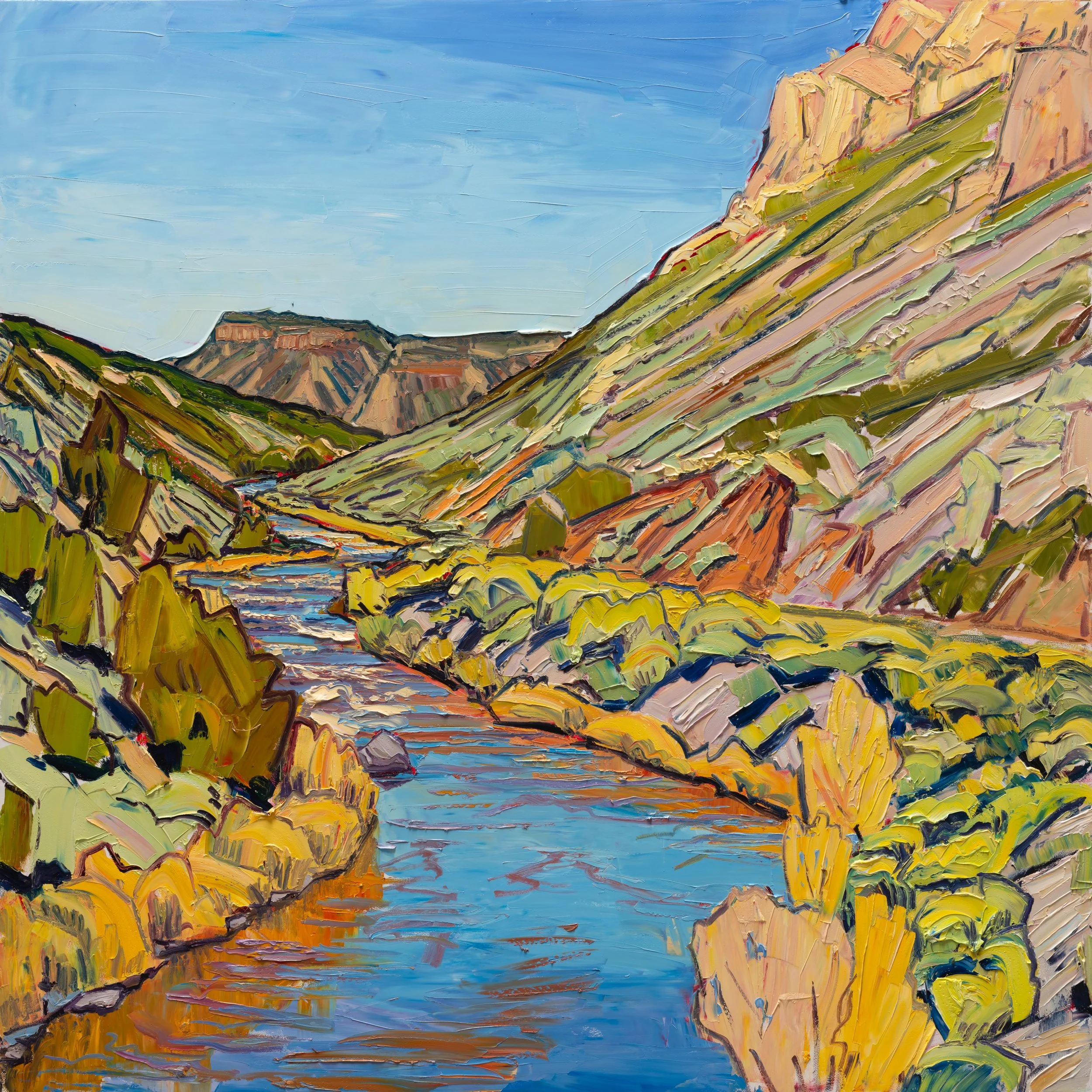 Below Quartzite - Riverbends • 48" x 48" • oil on panel • 2025