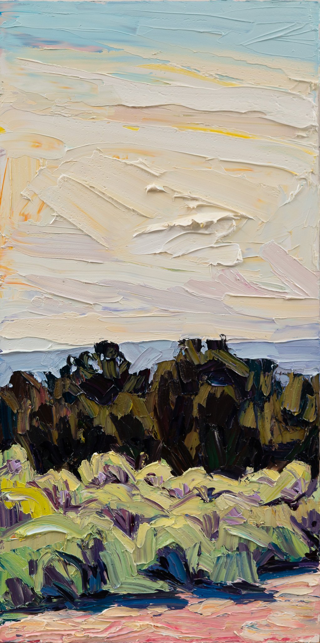 Horizon #1 - East to the early sun • 36” x 18” • oil on panel • private collection