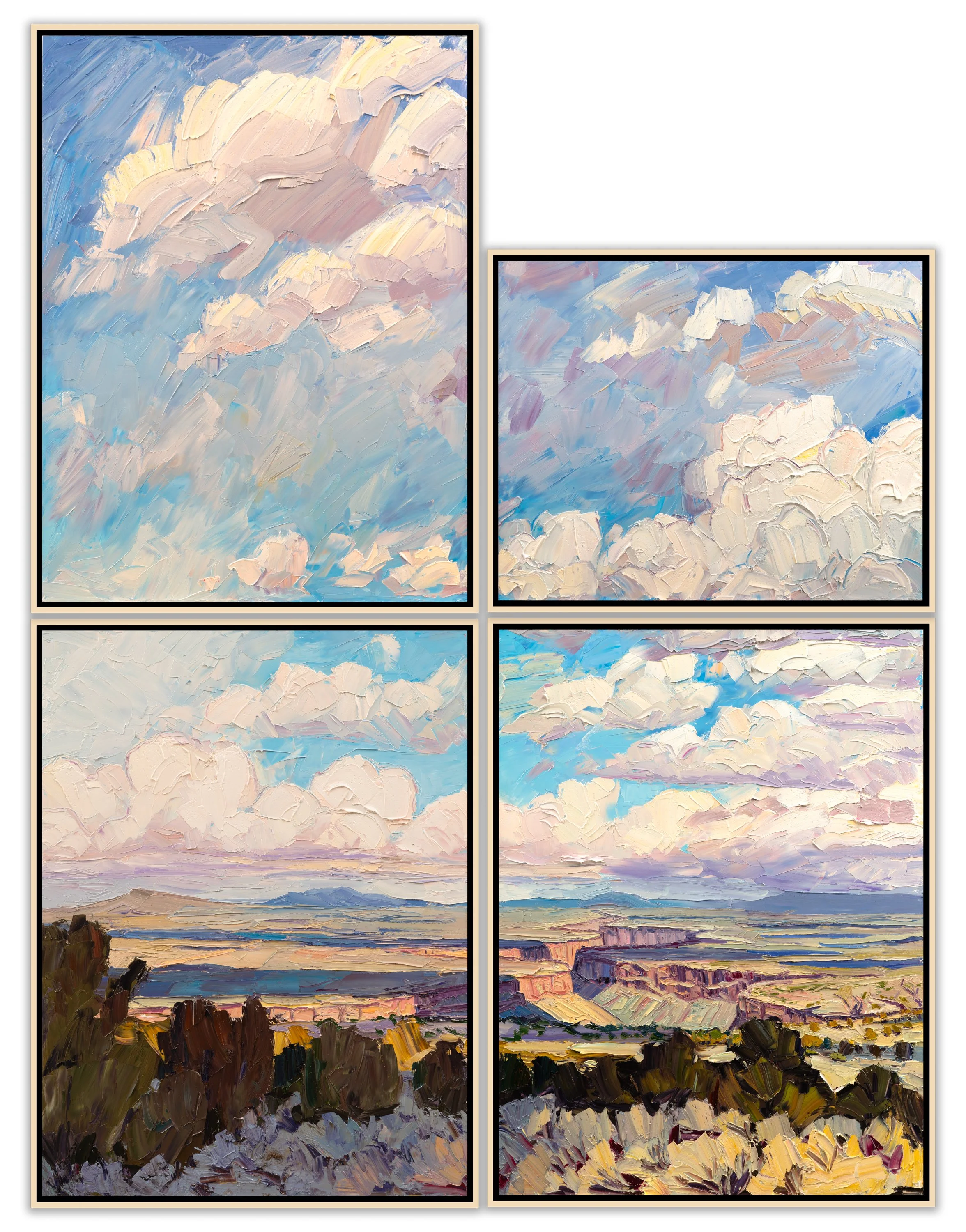 The Gorge, in four • 84" x 64" • oil on four separately framed panels