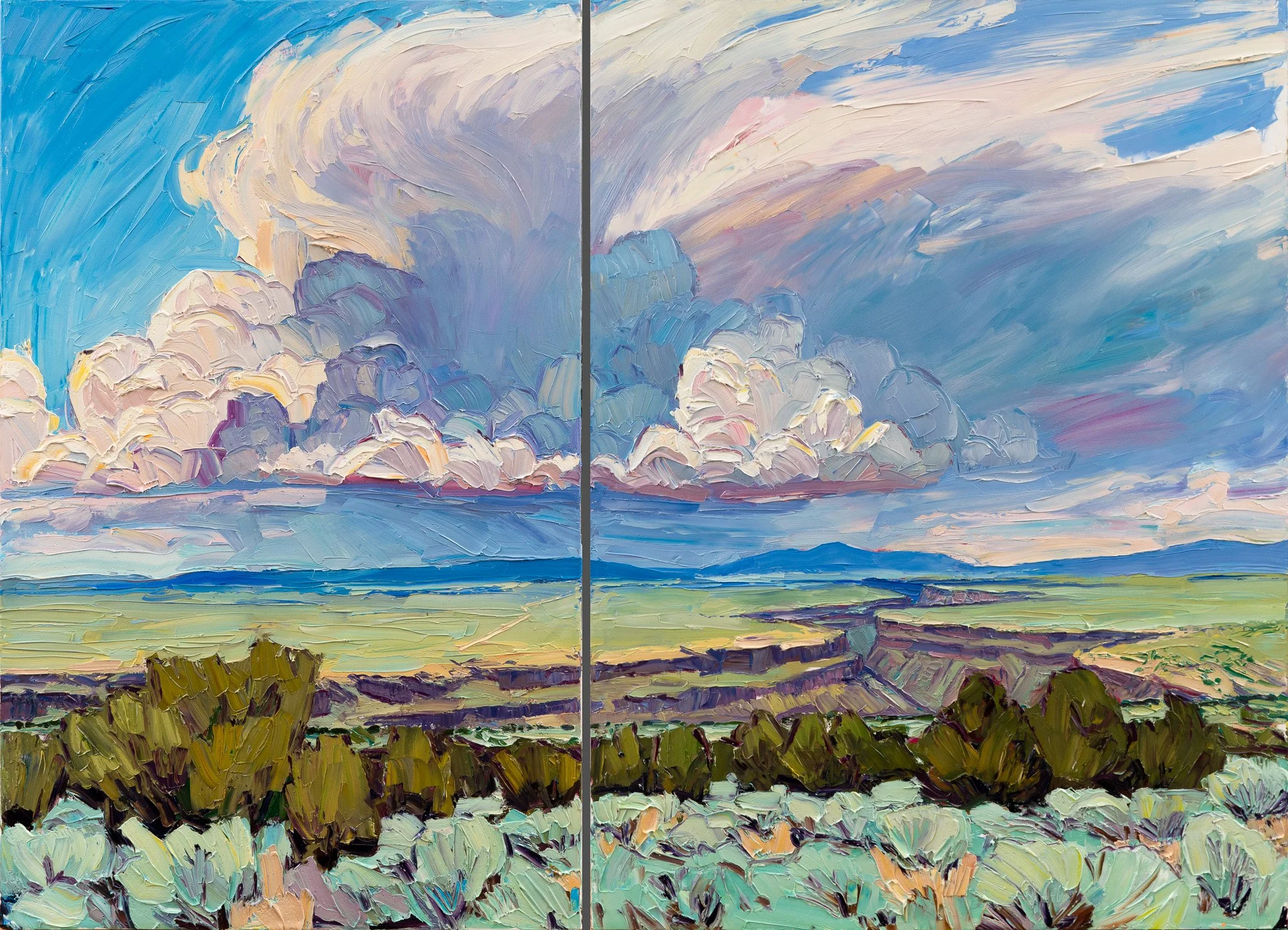 Monument #4 - Midday storm • 48” x 66” diptych • oil on linen and panel • private collection