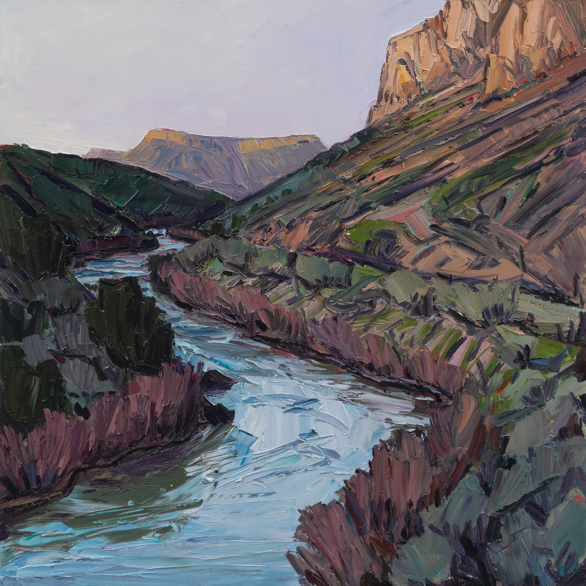 River Bends - Dusk • 30" x 30" • oil on panel • private collection