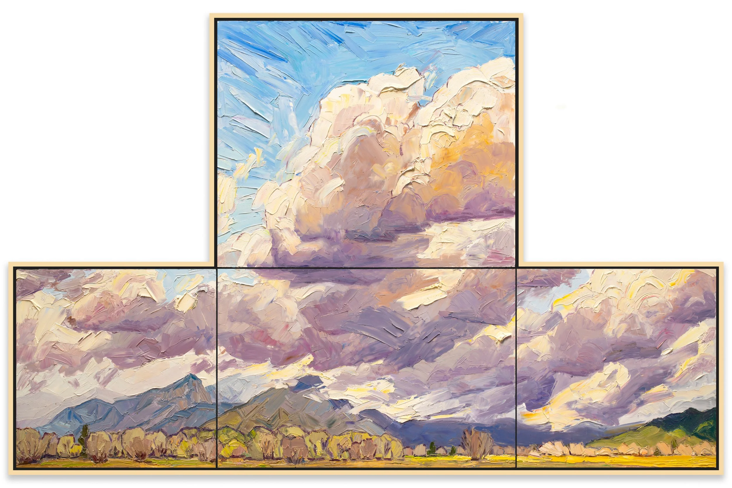 Strong upward lift • 54" x 84" • oil on four panels