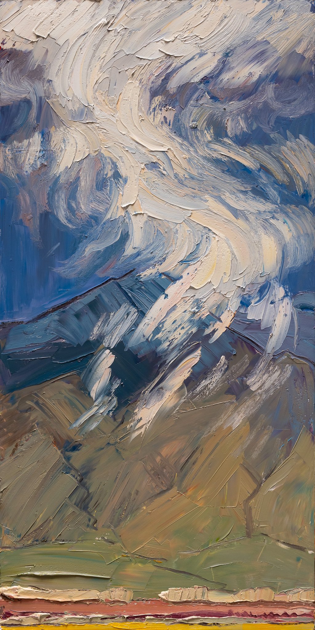 Taos Mountain - Apparition • 36" x 18" • oil on panel • private collection