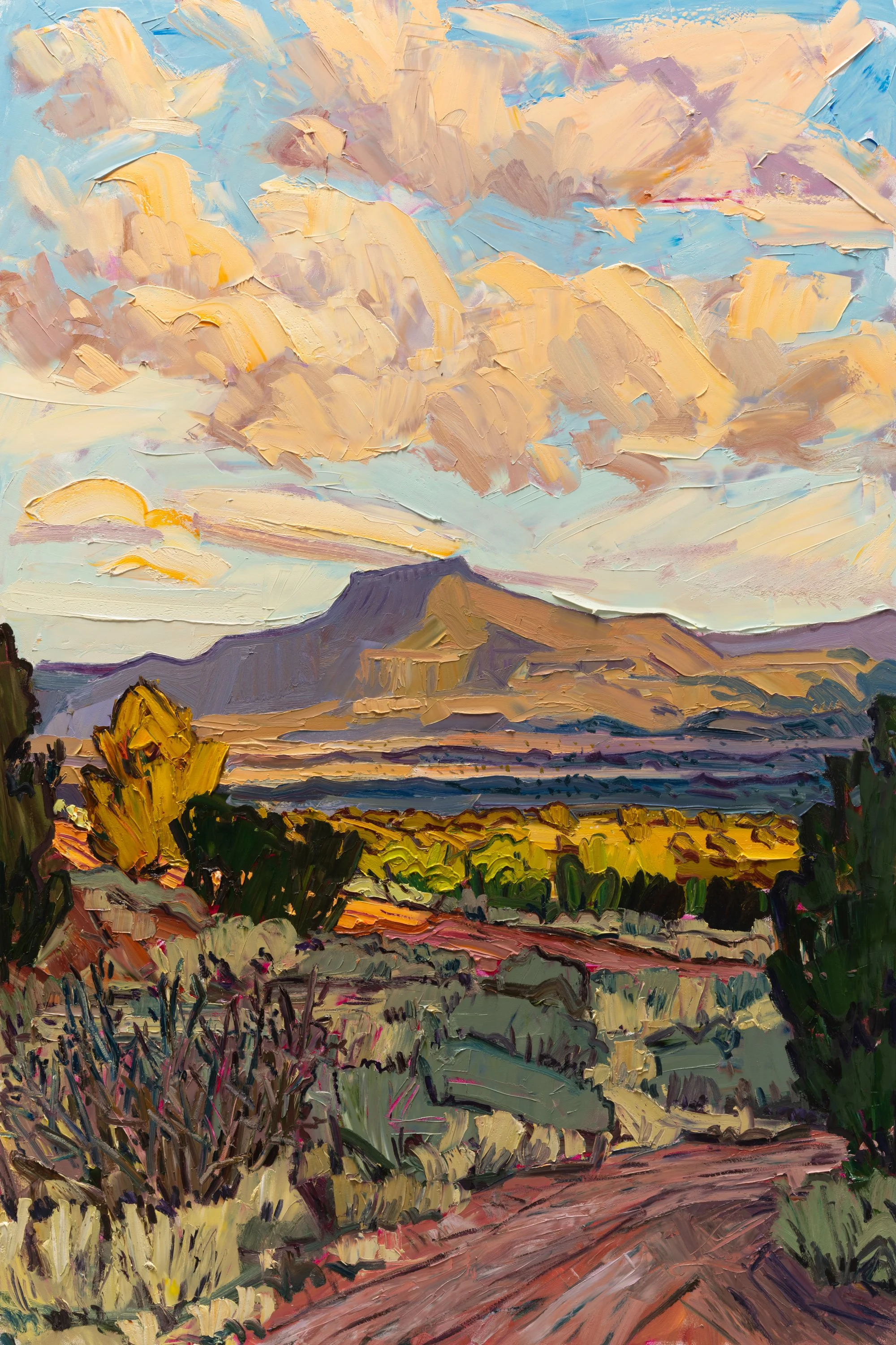 Pedernal from Ghost Ranch • 60" x 40" • oil on panel • 2026