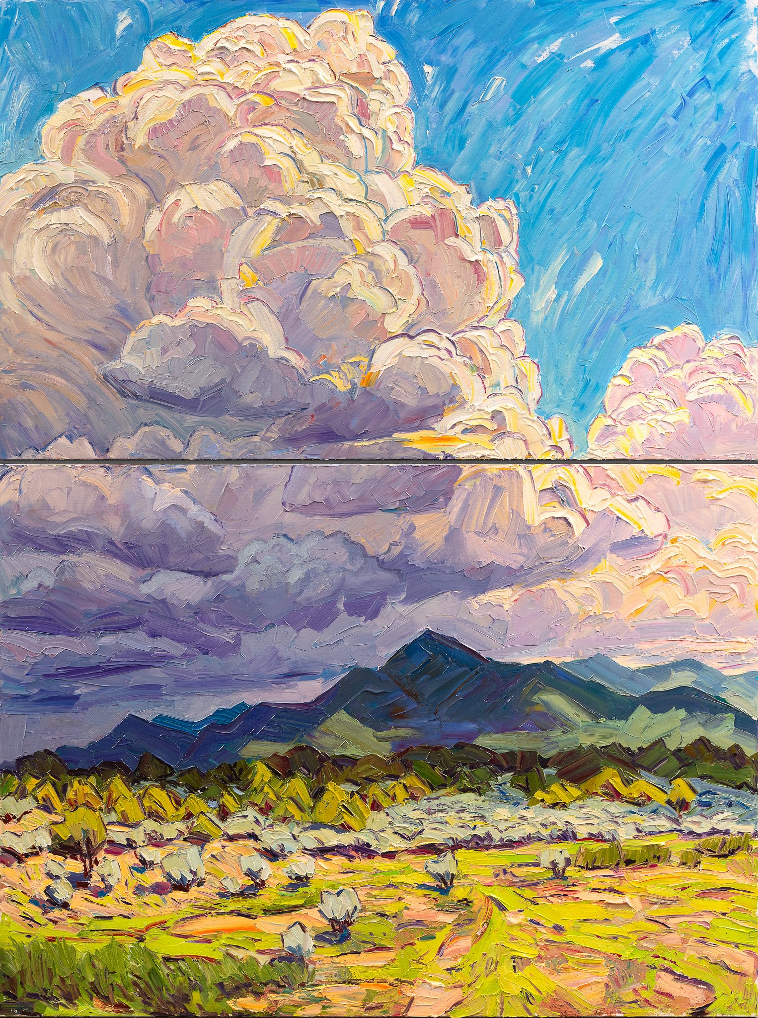 Thirty-four (let go) • 88” x 66” diptych • oil on linen • private collection