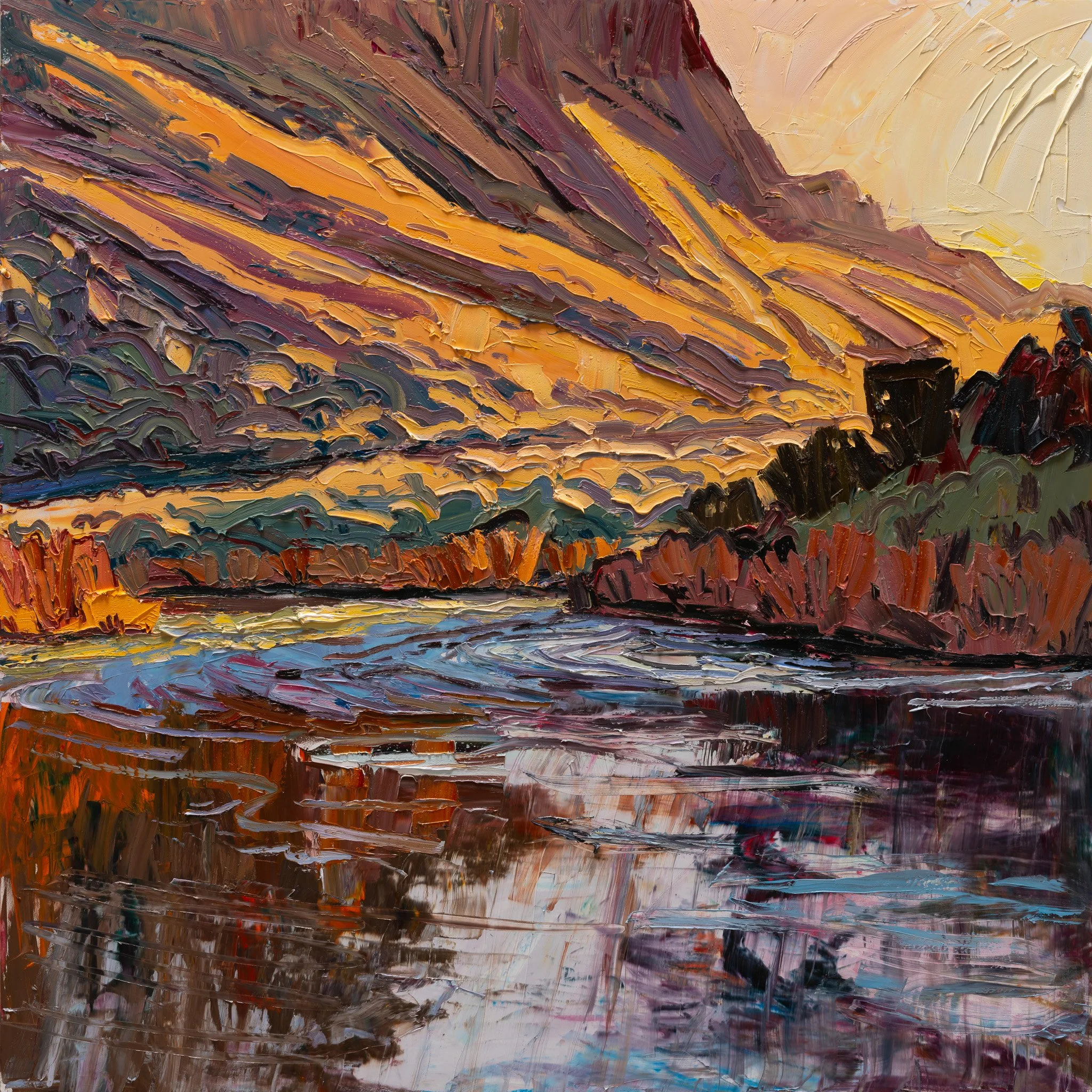Quartzite Sunset - Finding coherence • 48" x 48" • oil on panel • private collection