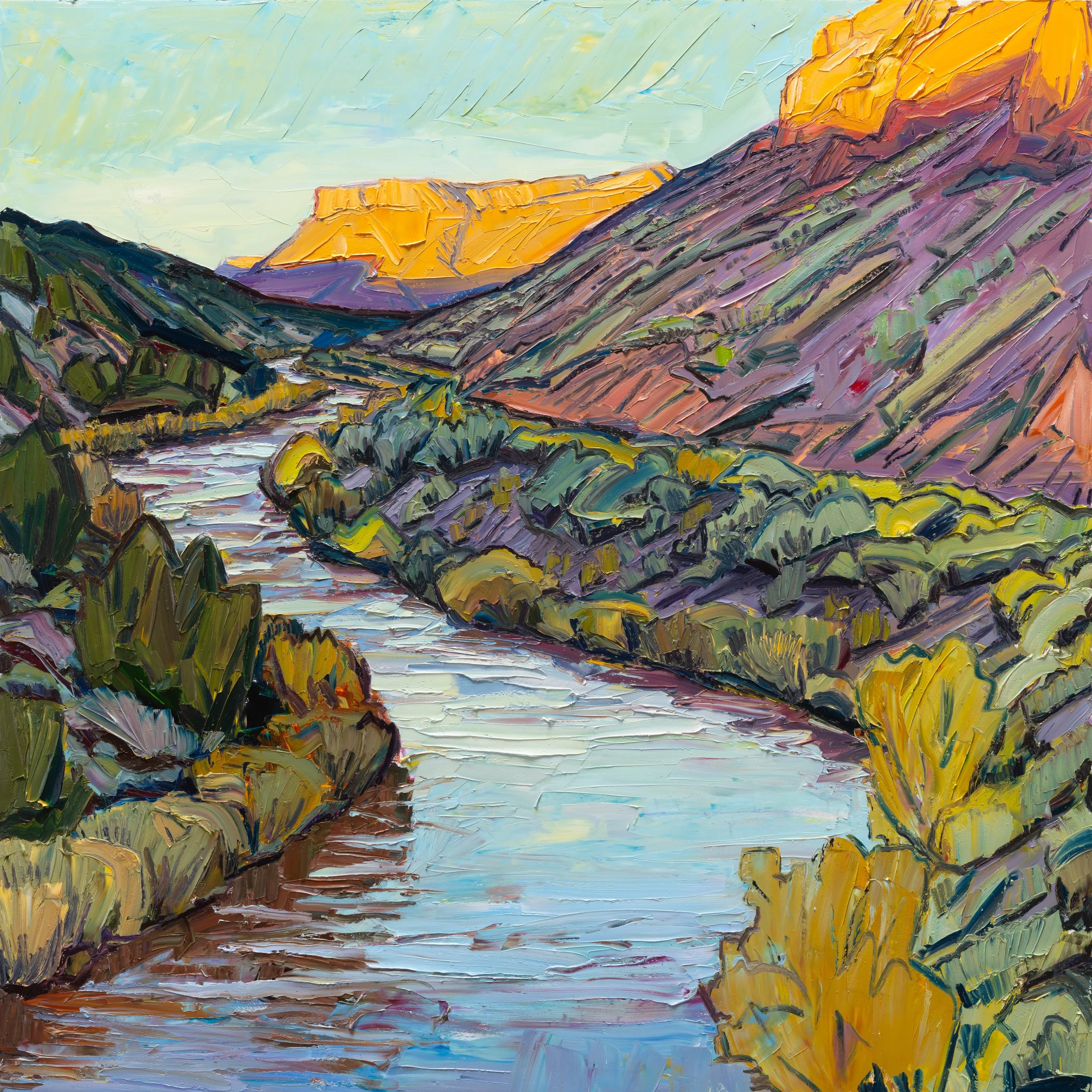 Below Quartzite - sundown • 48" x 48" • oil on panel • private collection
