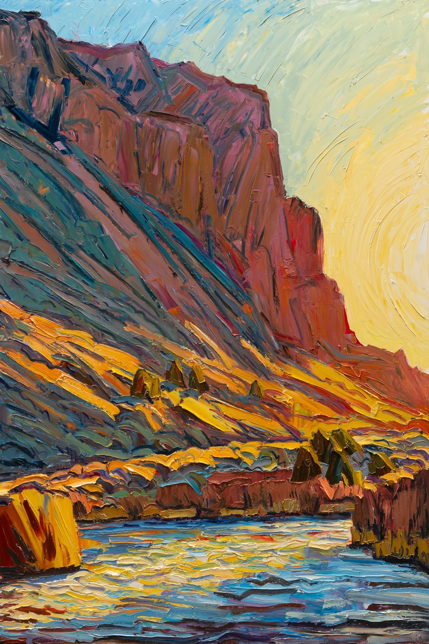 Quartzite sunset - Day's end • 72" x 48" • oil on panel • private collection