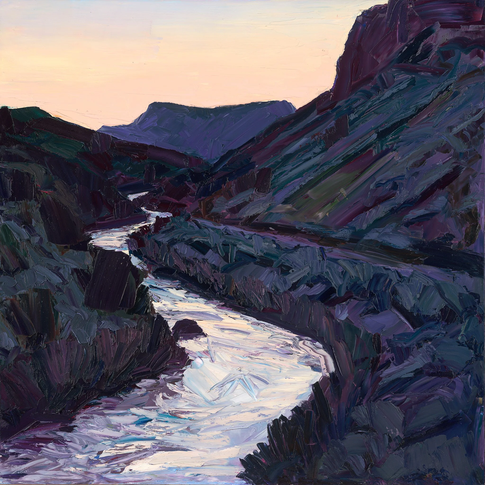 River Bends - last of night • 30" x 30" • oil on panel • private collection