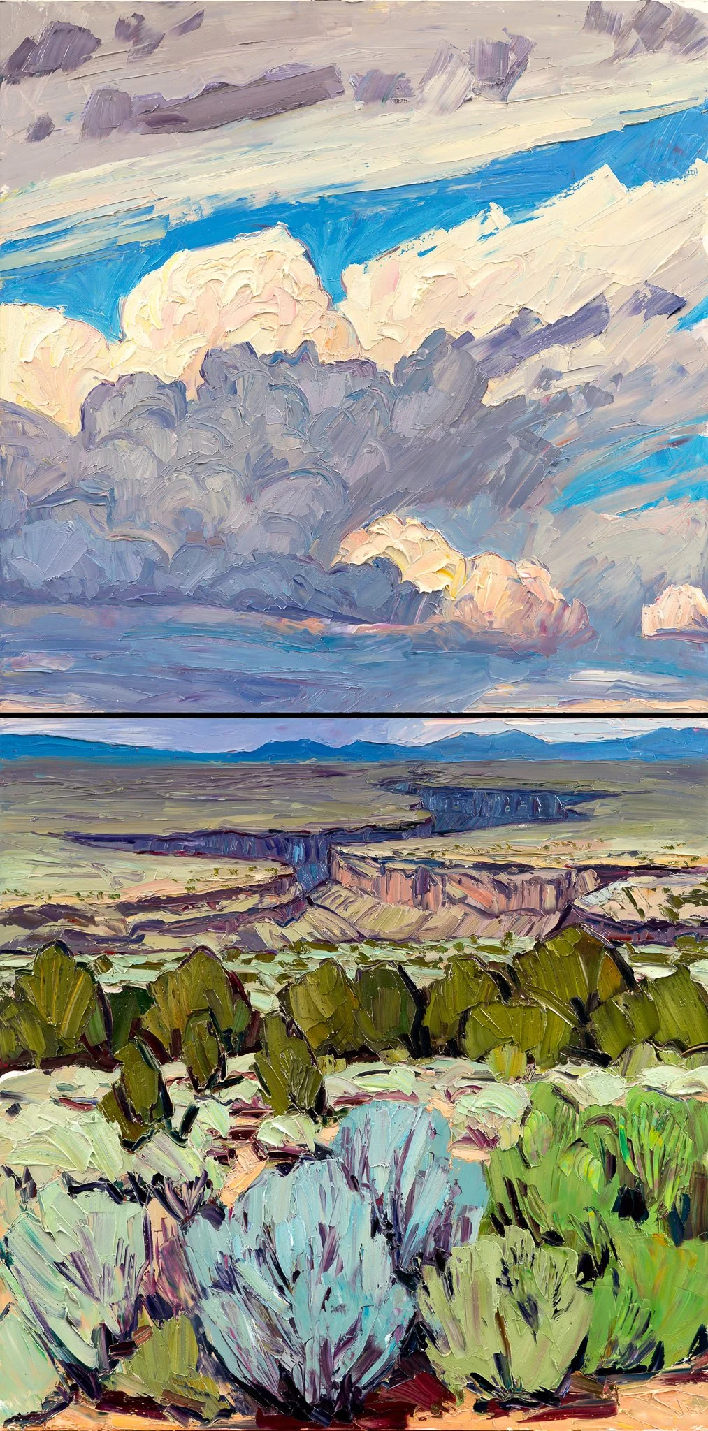 Monument #24 - near and far • 72.5” x 36” diptych • oil on panel • private collection