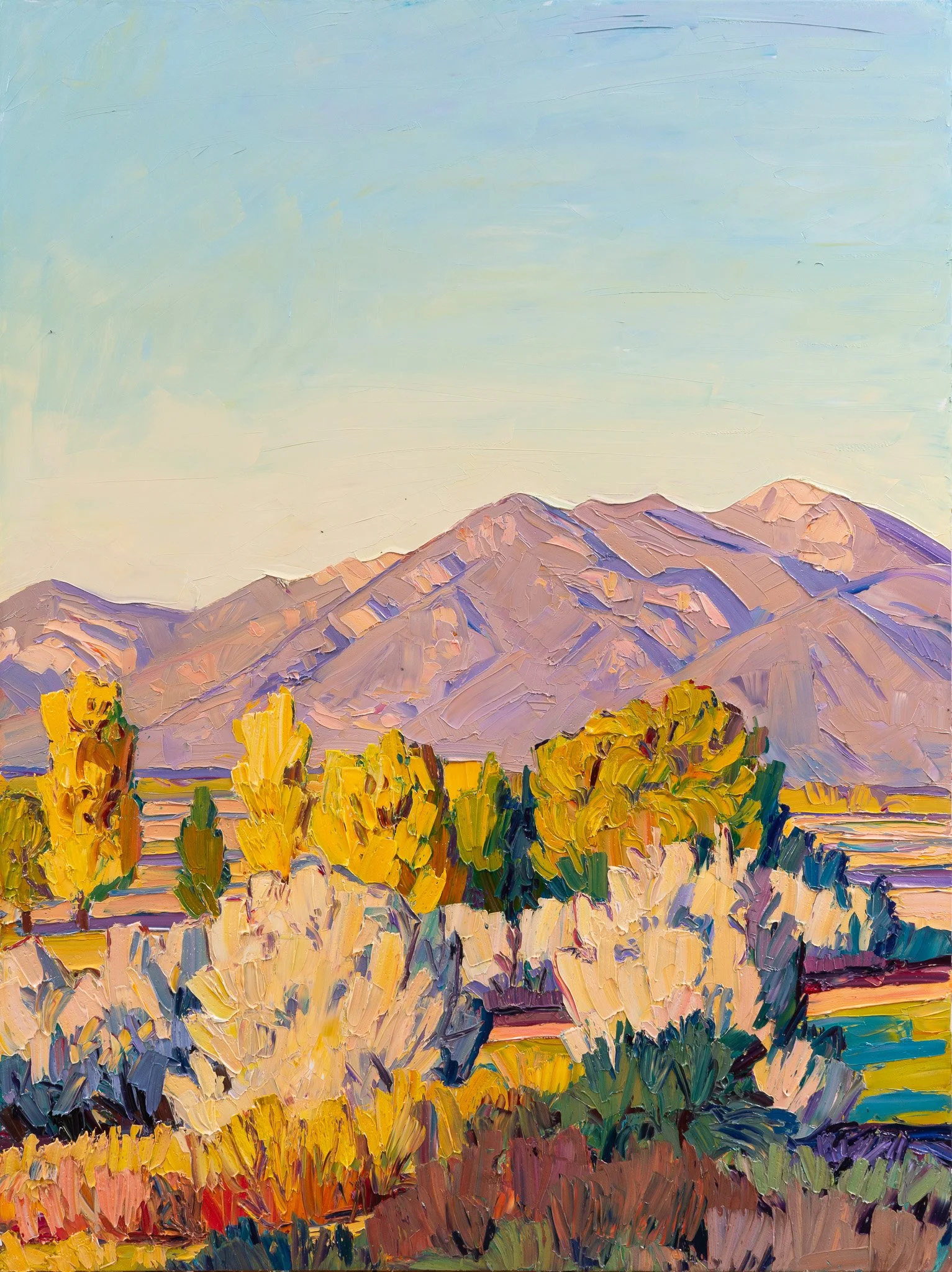 Sunset over ranch lands • 48” x 36” • oil on panel • private collection