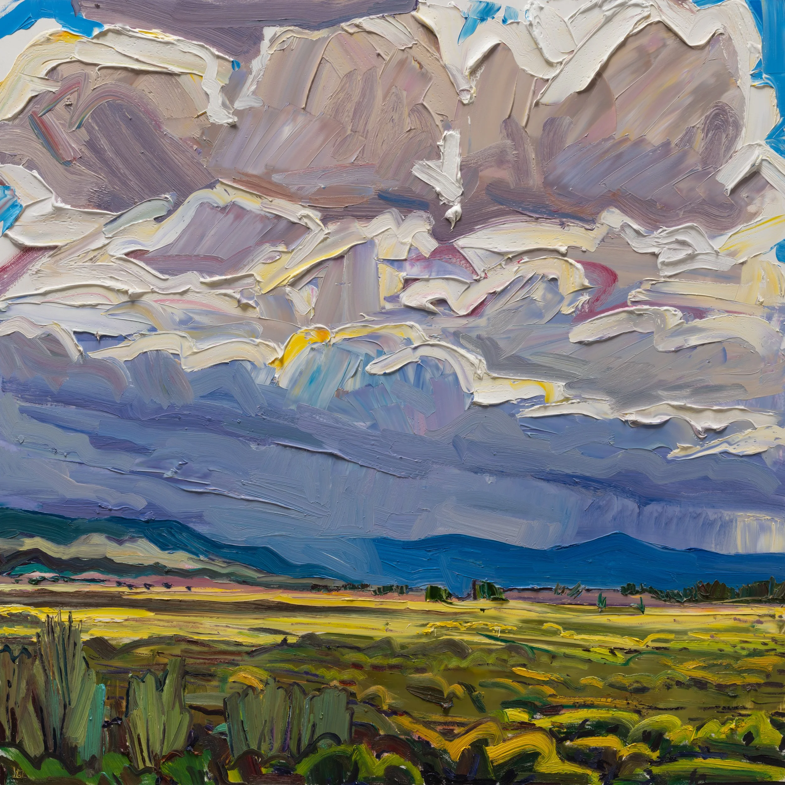 Towards Angel Fire • 30" x 30" • oil on panel • 2026