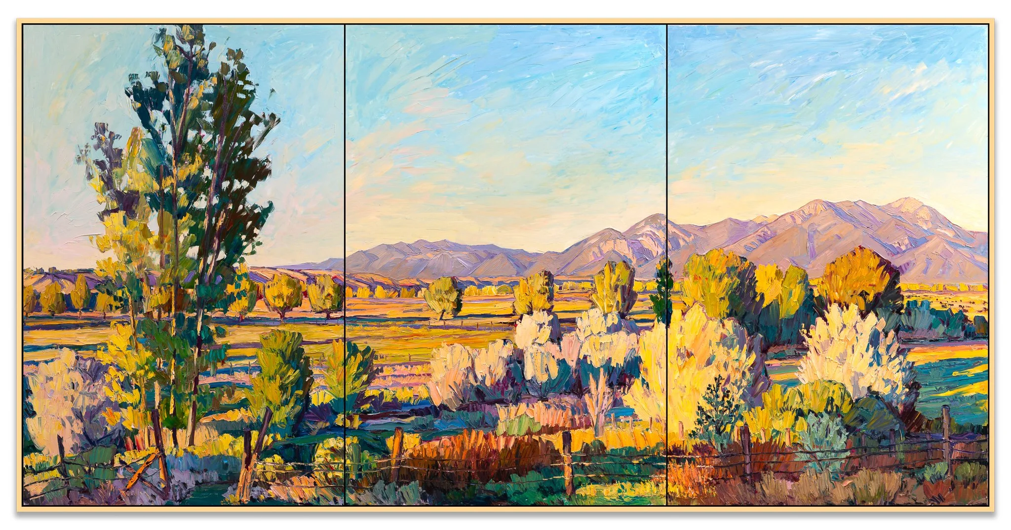 Fences #8 - Before the Harvest Moon • 72" x 144" • oil on three panels • private collection