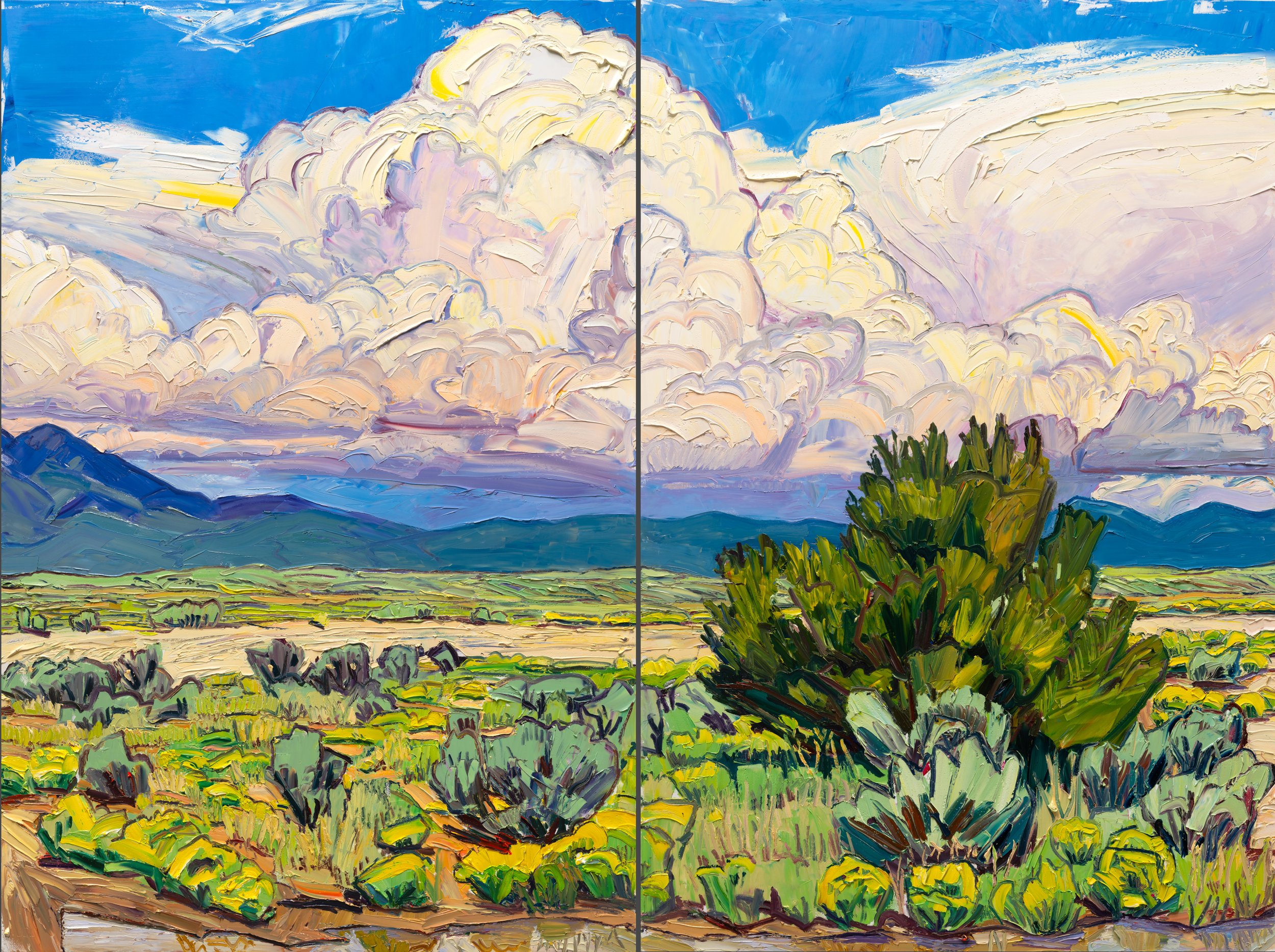Meeting place • 60" x 80.5" • oil on two panels • 2025