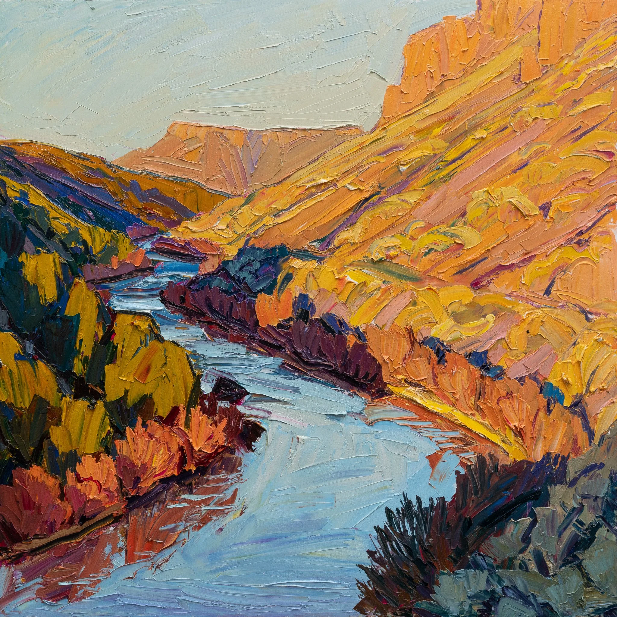 River Bends - Setting sun • 30" x 30" • oil on panel • private collection