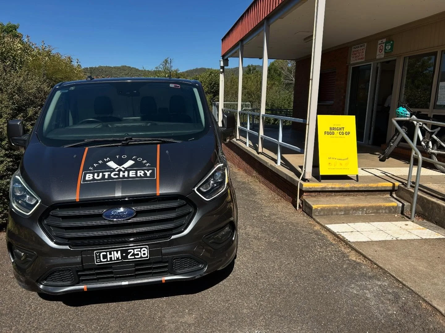 A huge thanks to these legends @farmtoforkbutchery who are lending their van to us for our fresh food pick up run. All the delicious goodies that our volunteer drivers pick up from our local producers will be at the co-op for pick-up between 5-6 toda