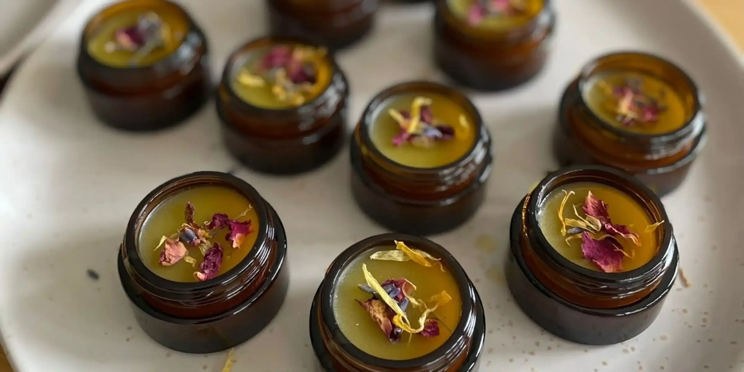 homemade balms on a plate
