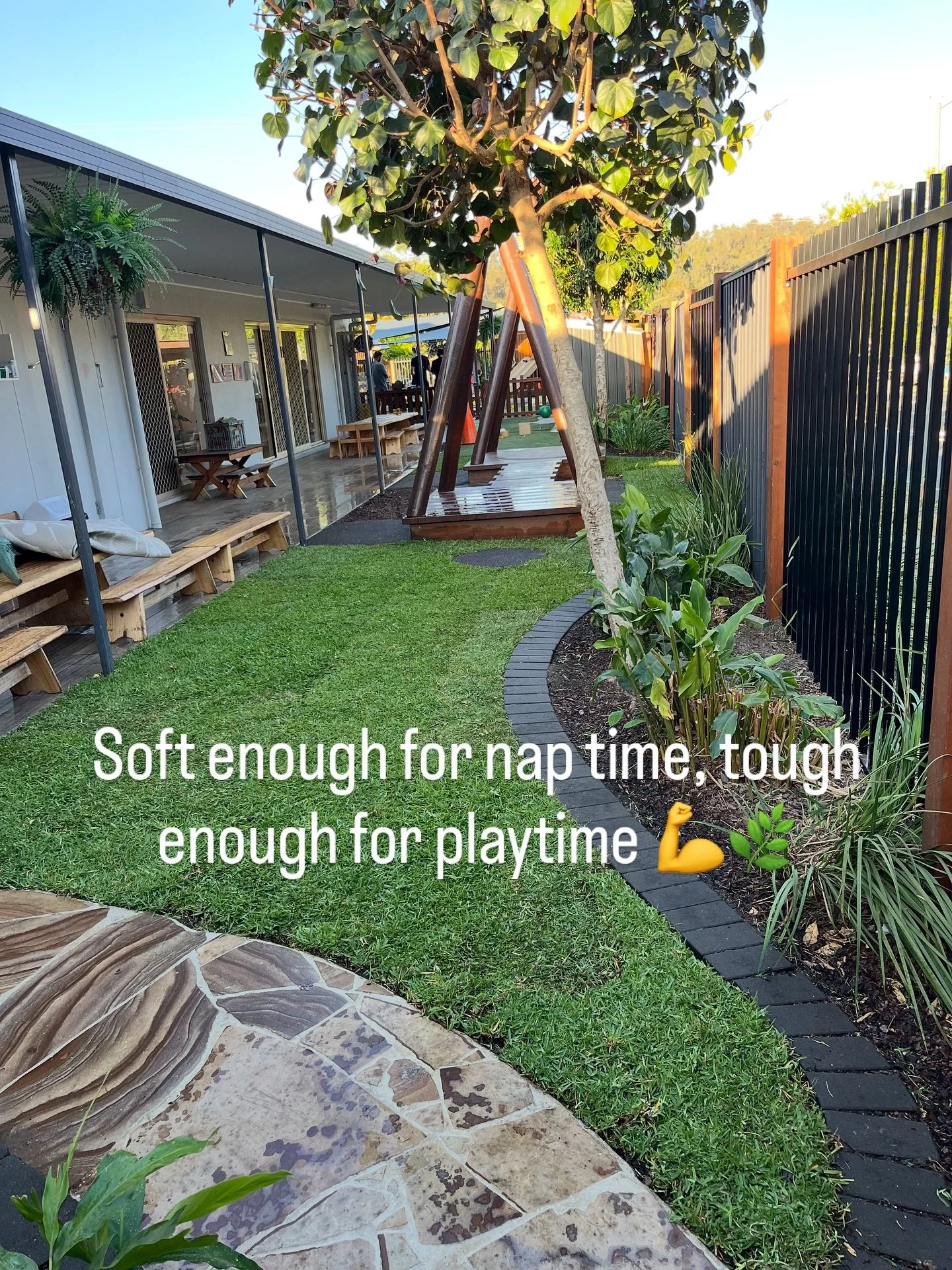🌱✨ Fresh turf vibes incoming! ✨🌱
Dean’s just given this childcare centre a seriously soft makeover with freshly laid Sapphire Buffalo, and she’s already looking lush after a good drink. 💦
This variety’s a ripper for spots like