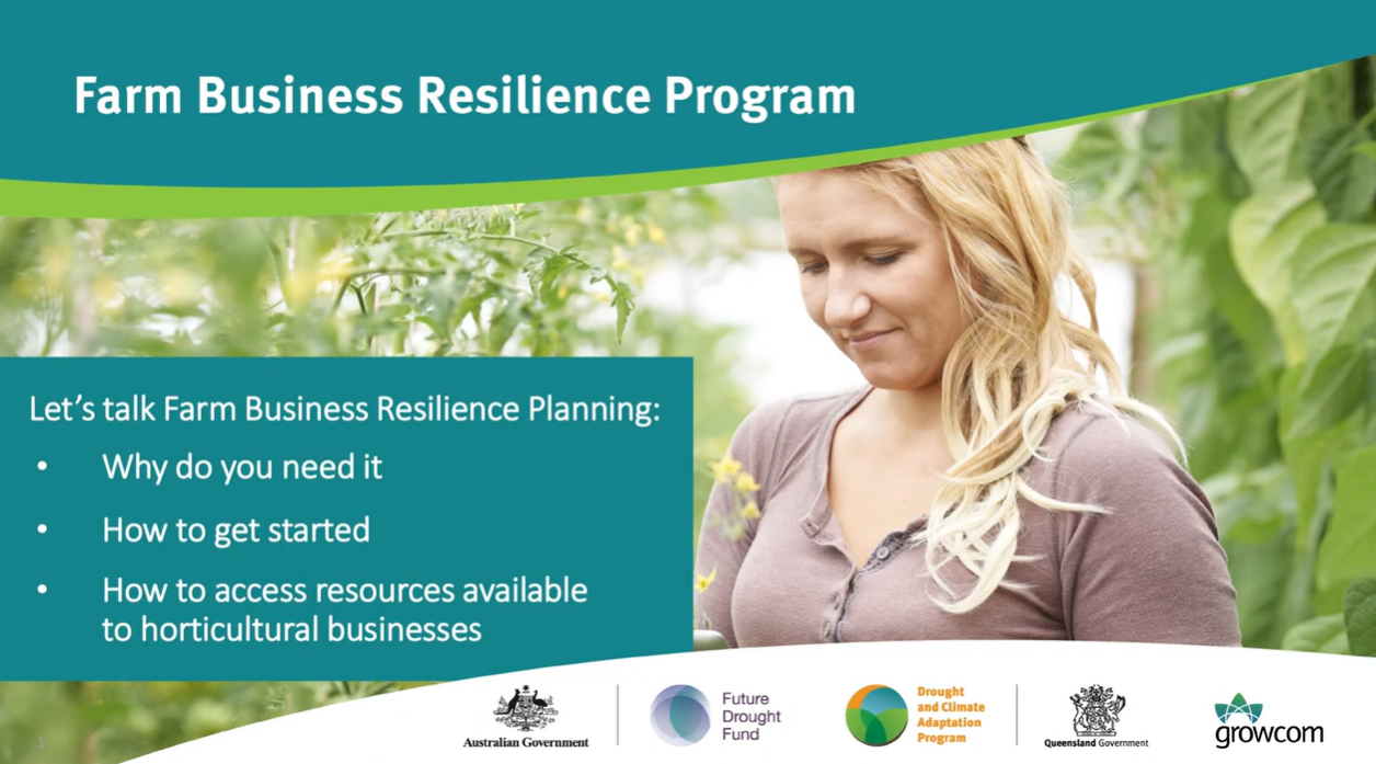 Webinar: Introduction to the Farm Business Resilience Program for Horticulture