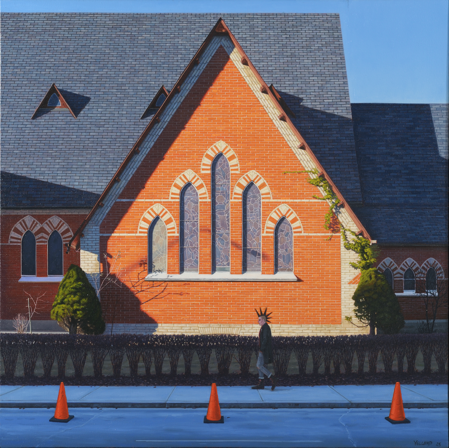 The Higher the Hair the Closer to God 30 x 30  Oil on Canvas SOLD (Madrona Gallery, Victoria, BC)