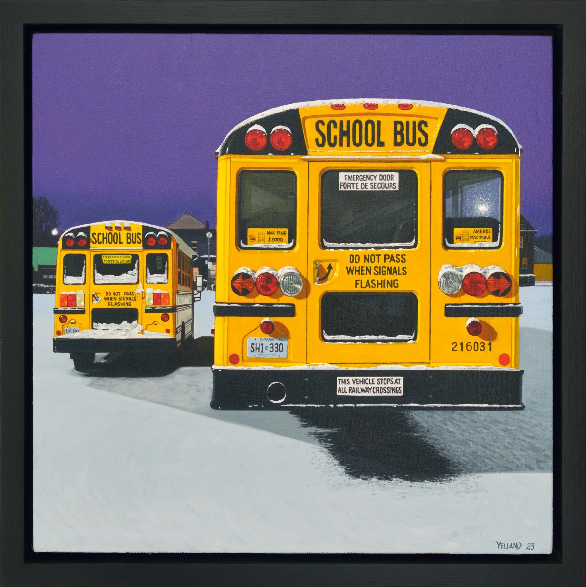 Back of the Bus (2024) 20 x 20 Oil on Canvas on Panel SOLD (Madrona Gallery, Victoria, BC)