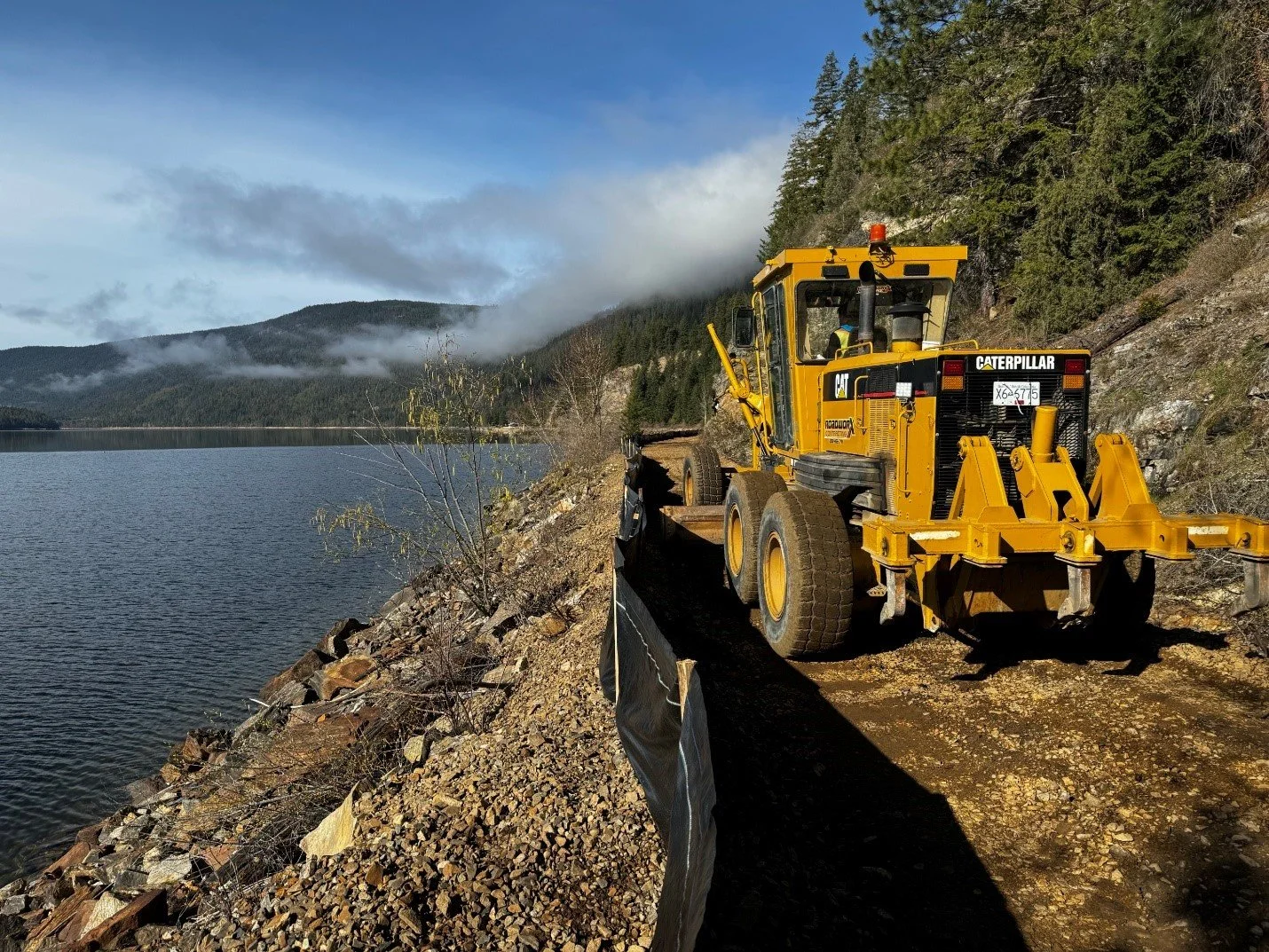 Yucwmenlúcwu Civil Construction working on building the Shuswap North Okanagan Rail Trail.