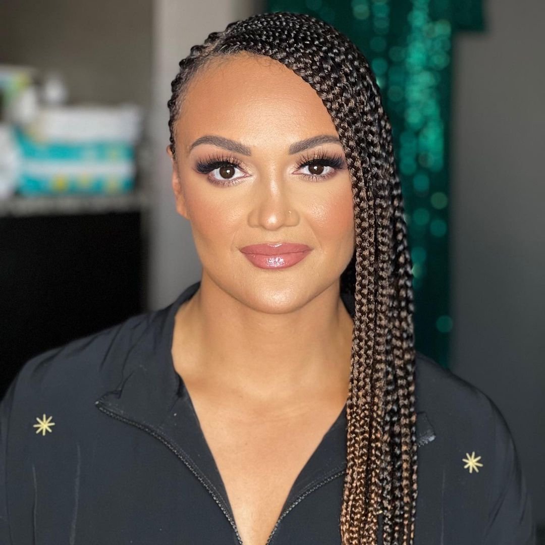 Annetta McBain, a celebrity makeup artist, did Mistie Bass's makeup for the WNBA Hall of Fame induction