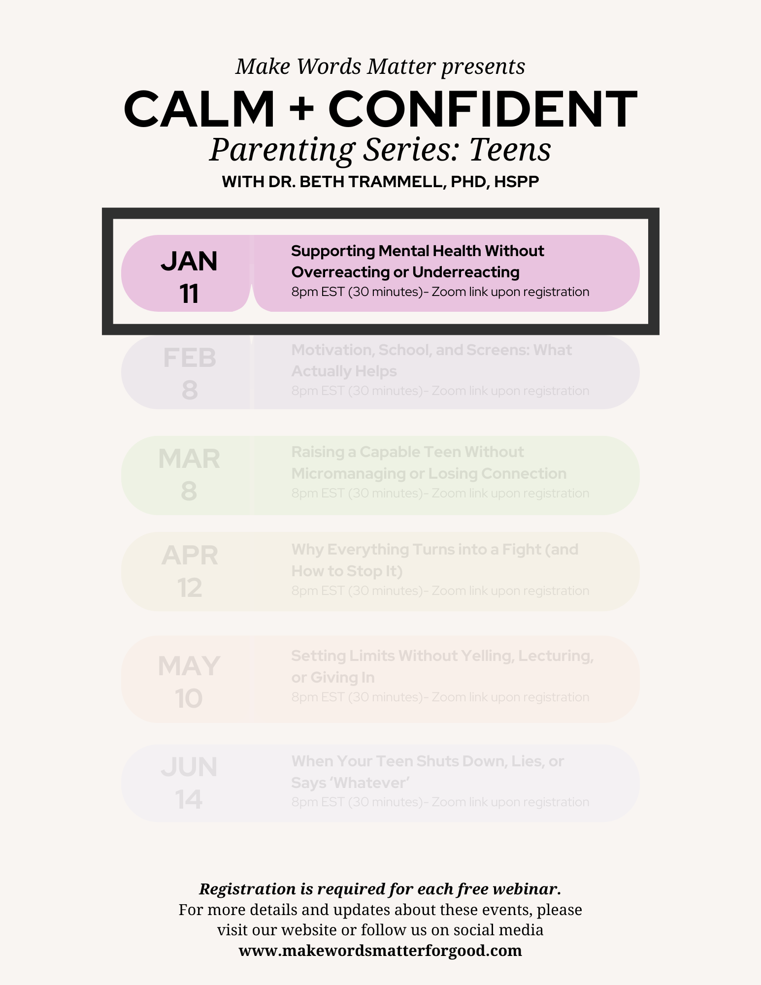 Calm + Confident Parenting Series: TEEN - Supporting Mental Health Without Overreacting or Underreacting