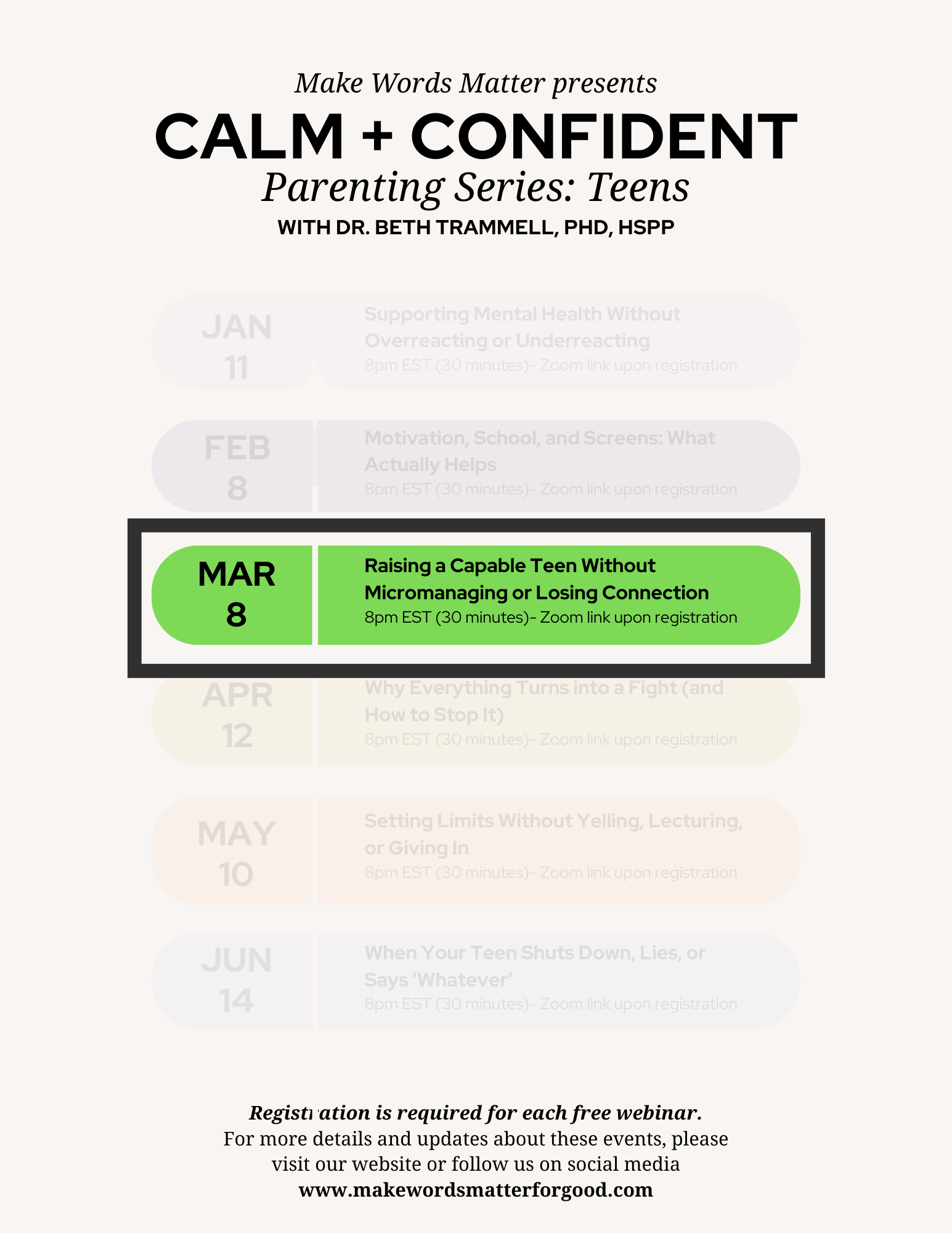 Calm + Confident Parenting Series: TEEN - Raising a Capable Teen Without Micromanaging or Losing Connection 