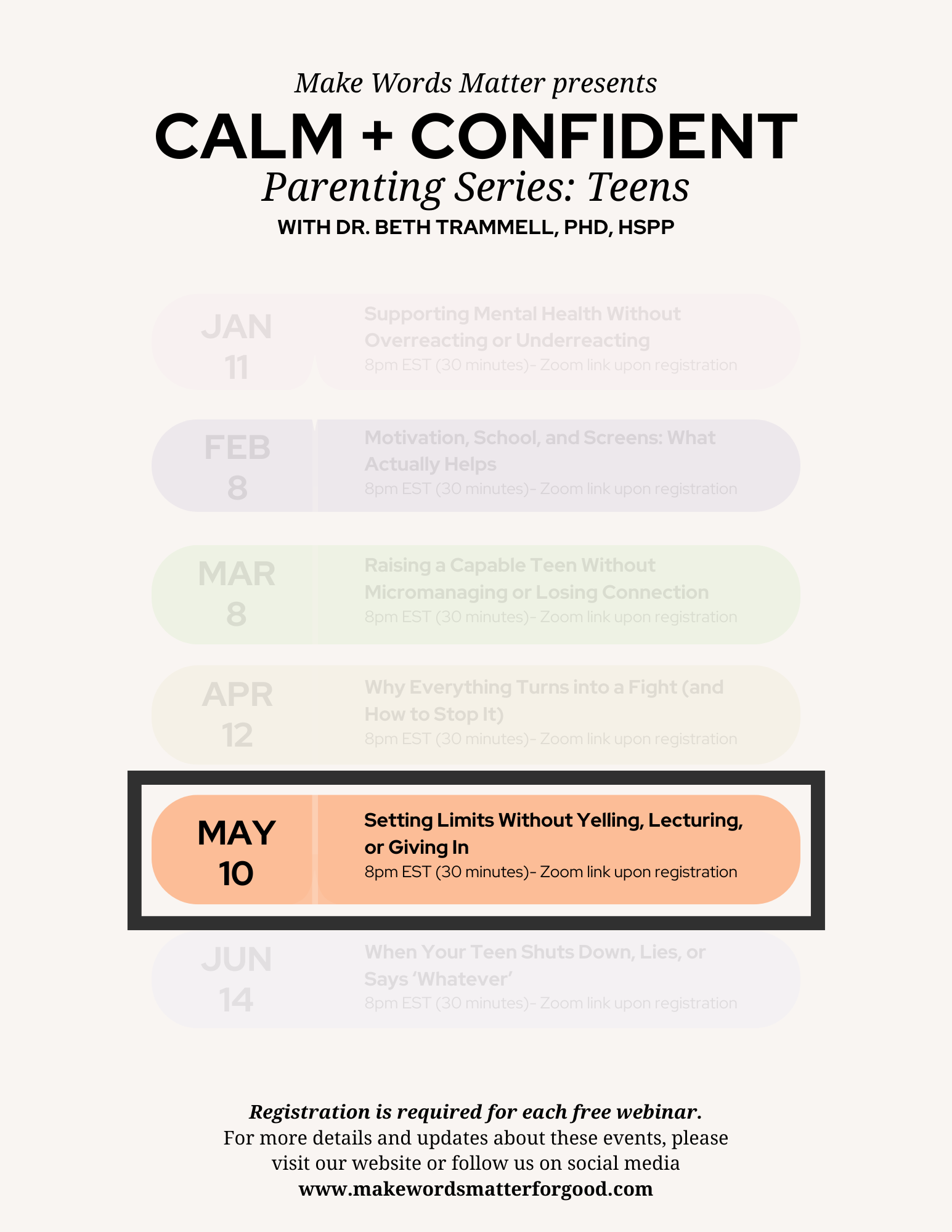 Calm + Confident Parenting Series: TEEN - Setting Limits Without Yelling, Lecturing, or Giving In