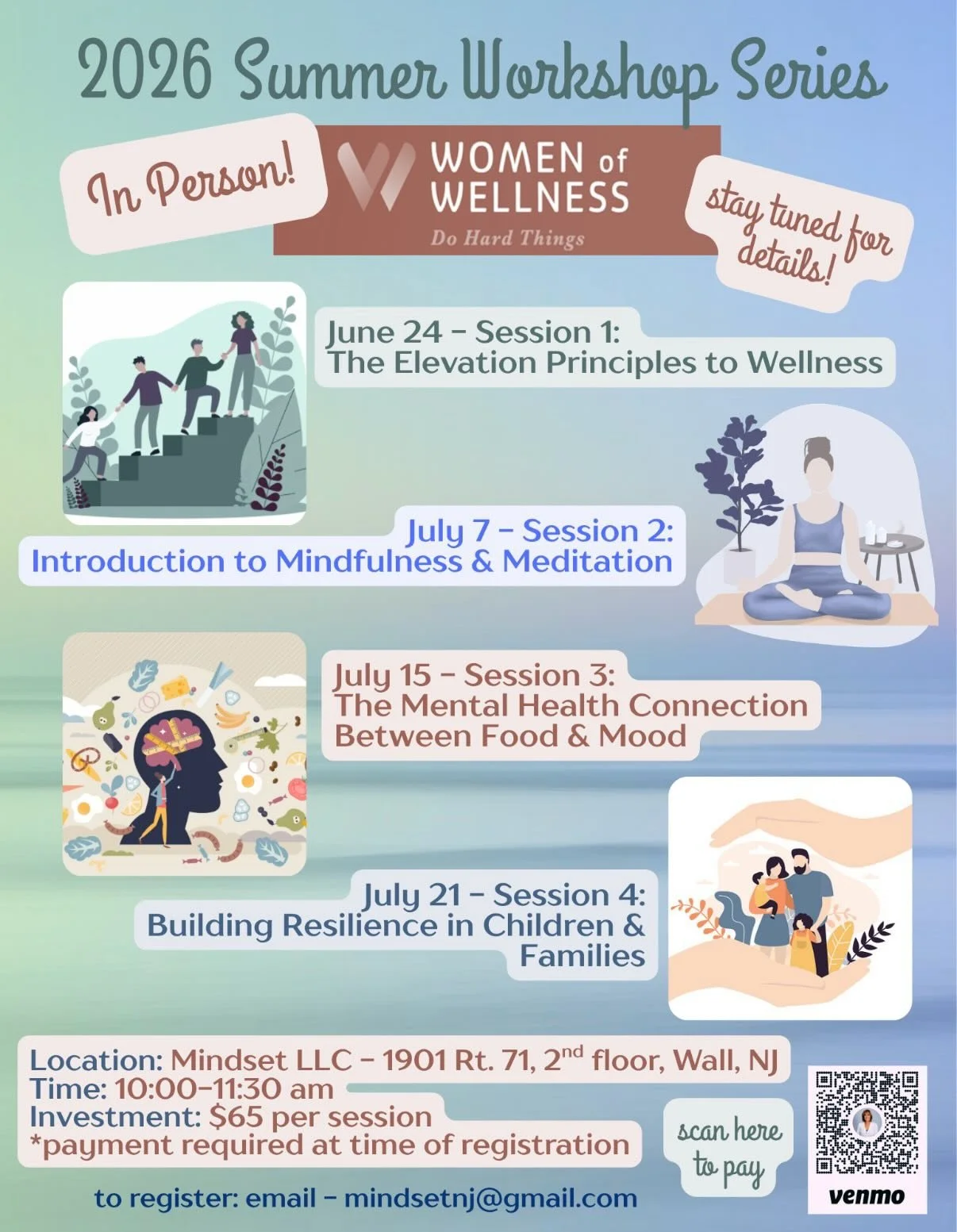 It&rsquo;s June! Feeling burned out, wired and tired? Of course you are, and don&rsquo;t think that people don&rsquo;t notice! Spend the summer recharging with our wellness workshop series. Come in person, or do a virtual session-we have you covered.