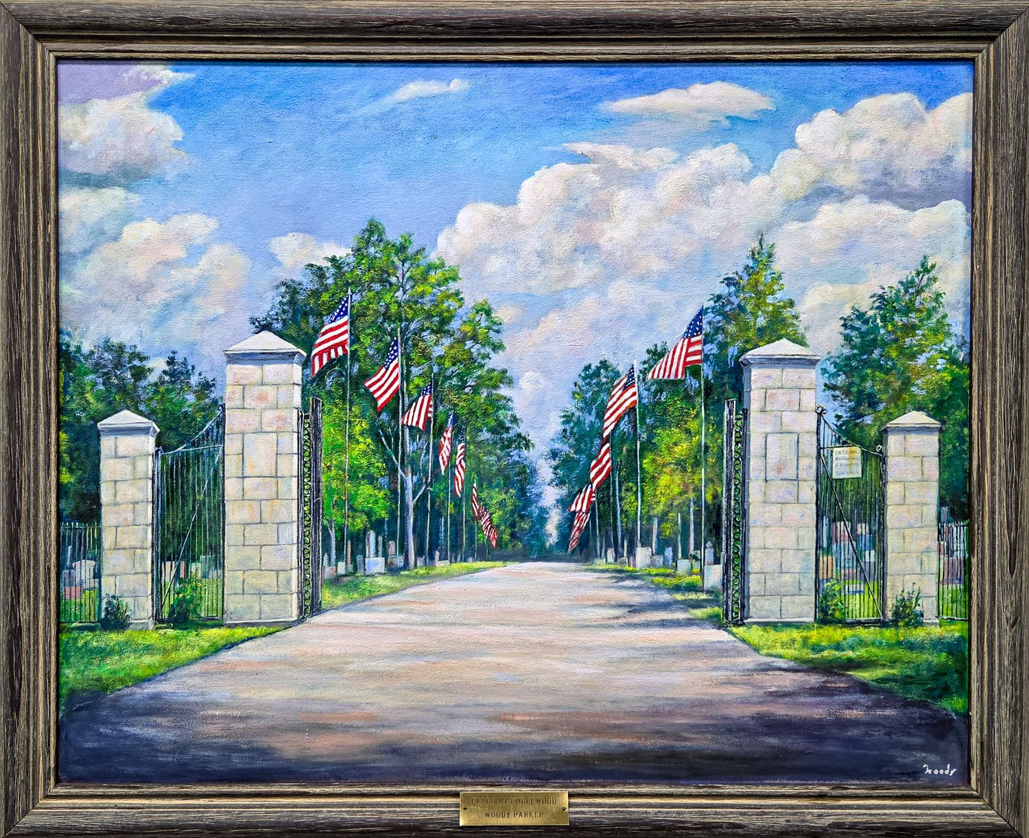 Flags at Englewood Cemetery