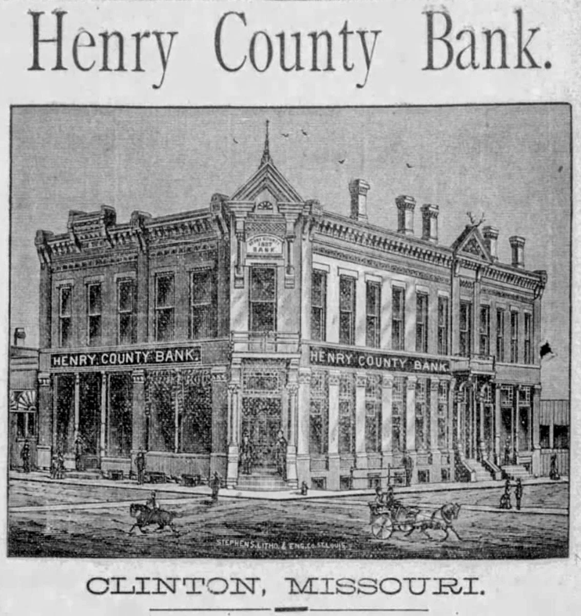 Henry County Bank building as it appeared in 1887