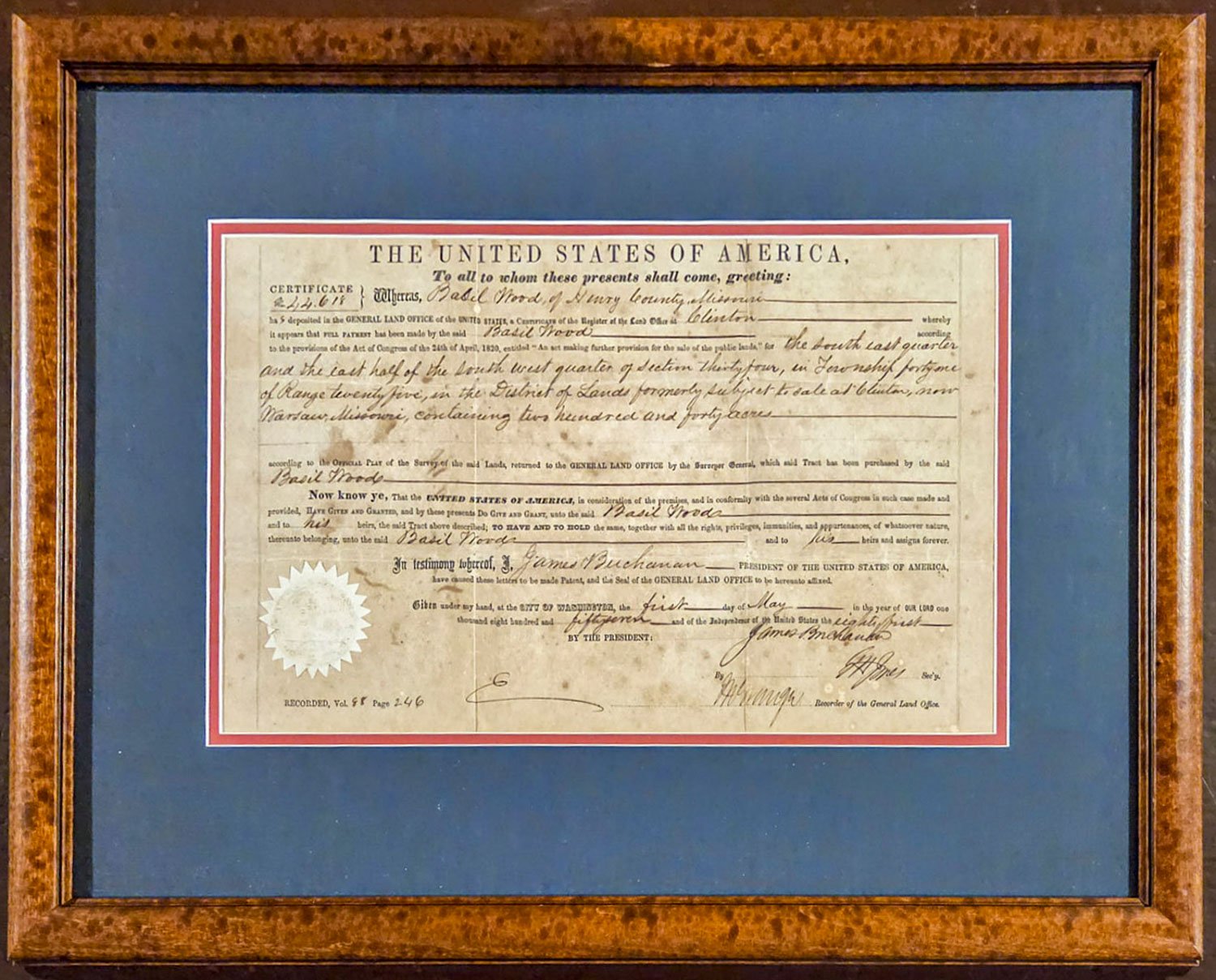 169 year old Henry County land grant.