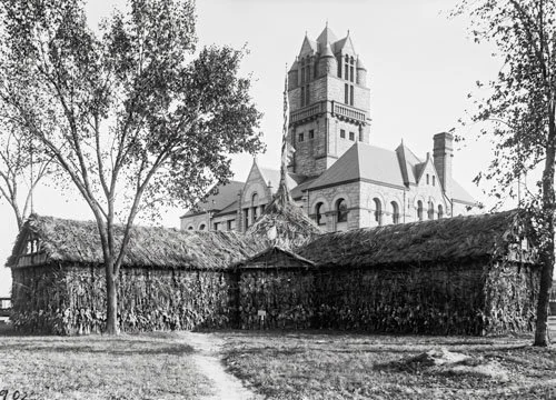 Clinton Corn Palace on the courthouse lawn in 1902