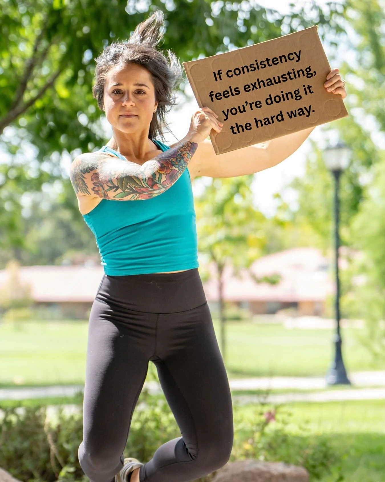 Okay guys, repeat after me: consistency IS NOT built by pushing harder.

How do we ACTUALLY get consistent with our habits? 

We remove friction.

Most women, myself included, make trying to establish new habits harder than it needs to be. 

We try t