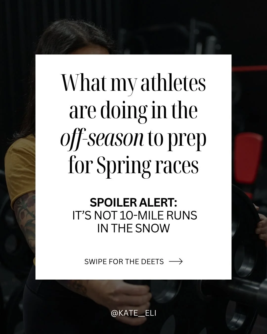 Most runners don&rsquo;t understand this part of the year.

They think off-season means &ldquo;take it easy until January,&rdquo; then panic-train their way into spring.

But the women who actually PR in April?

They use right now to become the athle