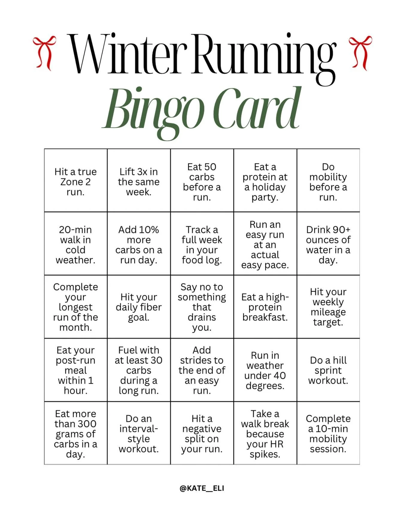 Winter is officially here&hellip; which means two things:

1️⃣ Everyone else is going into hibernation mode 2️⃣ You? You&rsquo;re over here with a winter running bingo card like, &ldquo;actually, I&rsquo;m building my 2026 race season.&rdquo; ❄️🏃&zw