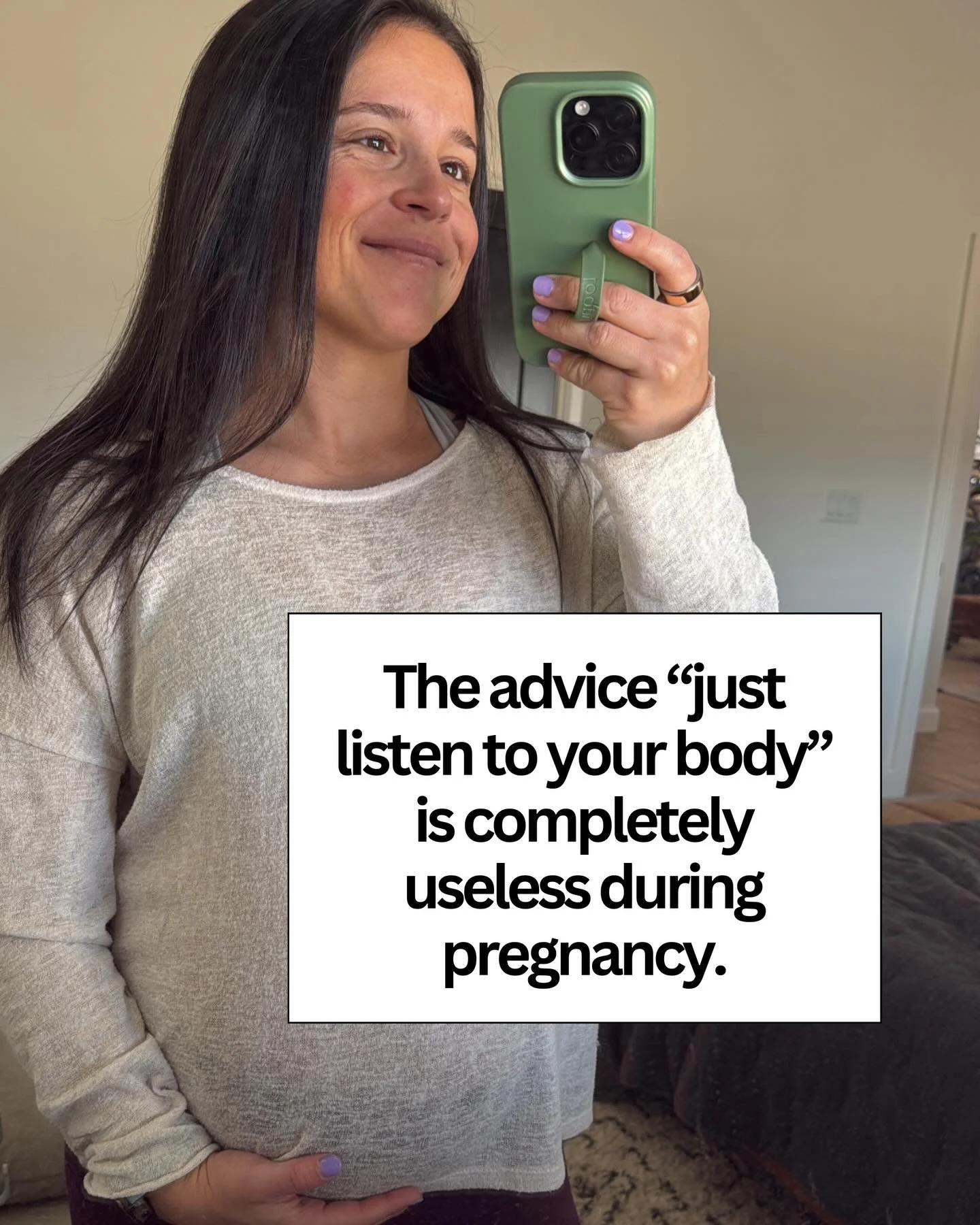 &ldquo;Just listen to your body.&rdquo;

This is the most overused and under-explained pregnancy advice on the internet.

Because what most women are actually hearing is:
&ldquo;I&rsquo;m tired.&rdquo;
&ldquo;I feel weaker.&rdquo;
&ldquo;My body look