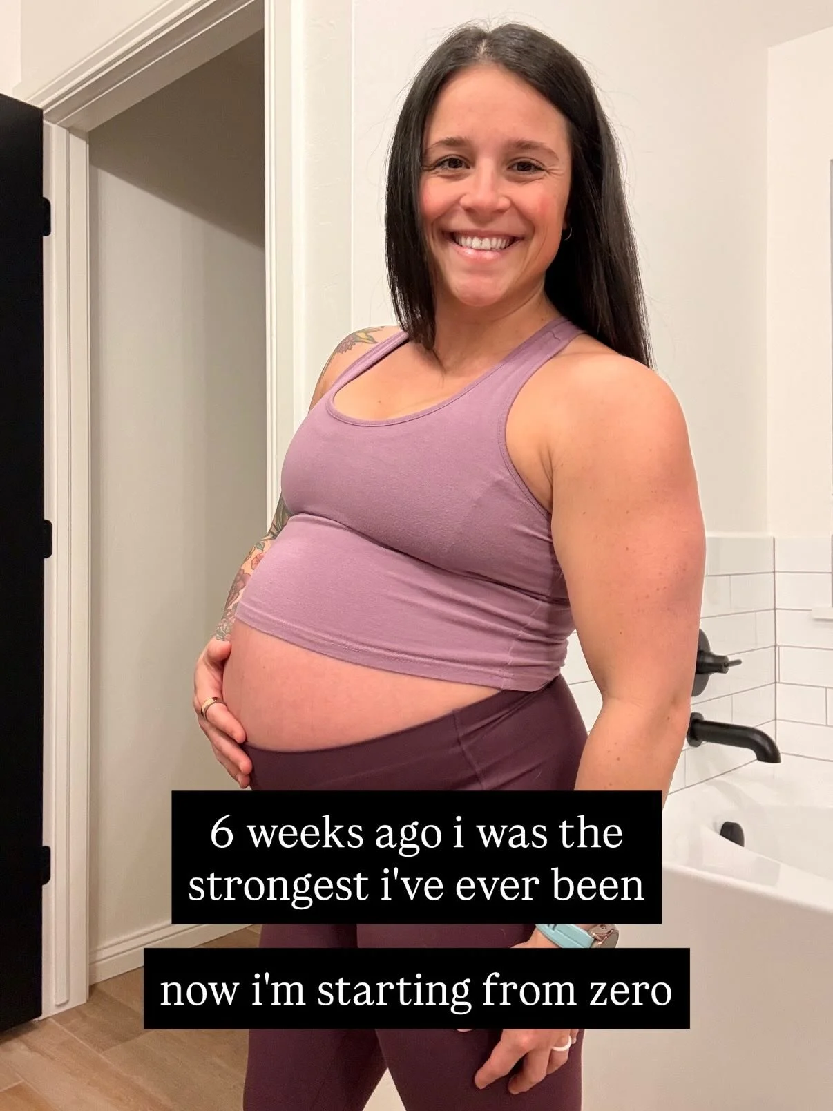 6 weeks ago i hit a deadlift PR at 10 months pregnant.

This week, I can barely get through a bodyweight squat without feeling like my body belongs to someone else.

And i'm not going to pretend that's been easy to sit with.

I&rsquo;ve spent years c