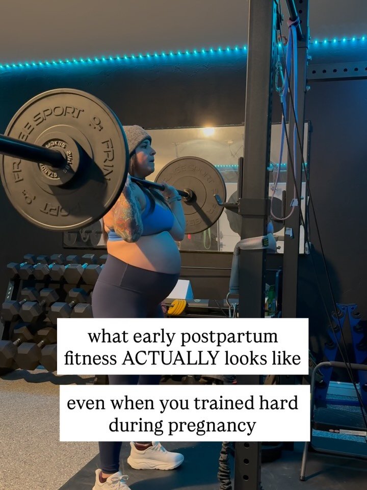 I trained throughout my entire pregnancy. I built a ton of muscle and got a bunch of new PRs.

And then I took 6 weeks COMPLETELY OFF.

Here's what my rebuild actually looks like.

Lots of body weight movements. Lots of 10lb dumbbells. Finally using 