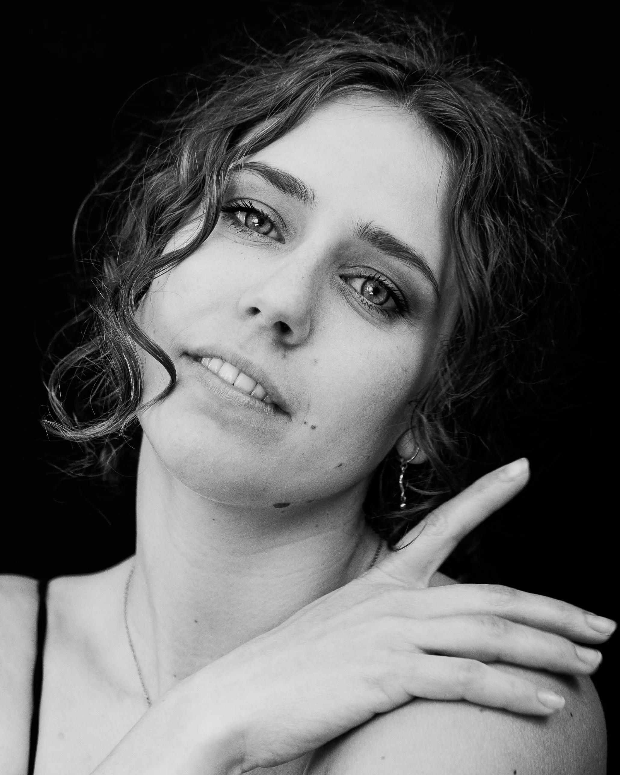 Gold Coast portrait photographer. Mycol Cavalieri photography. black and white, model with make up