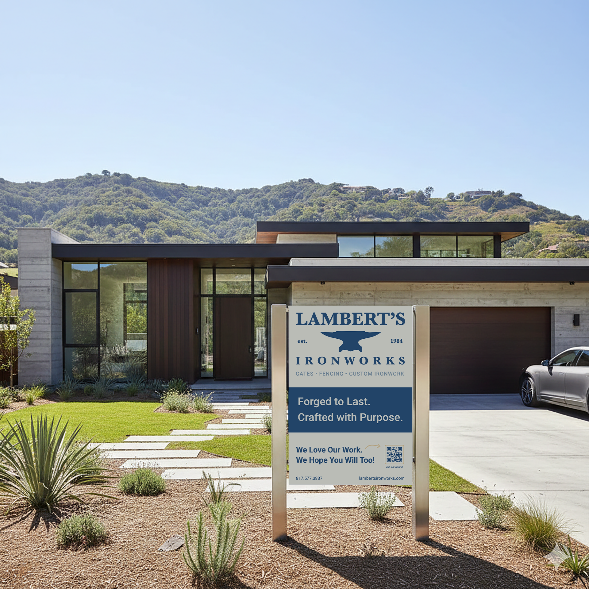 Lambert's sign in front of house